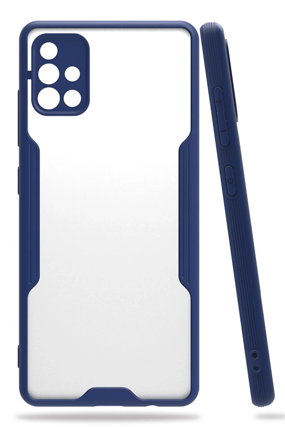 CepteToptan Samsung Galaxy A71 Kılıf Platin Silikon - Lacivert - DROPX1847-7471