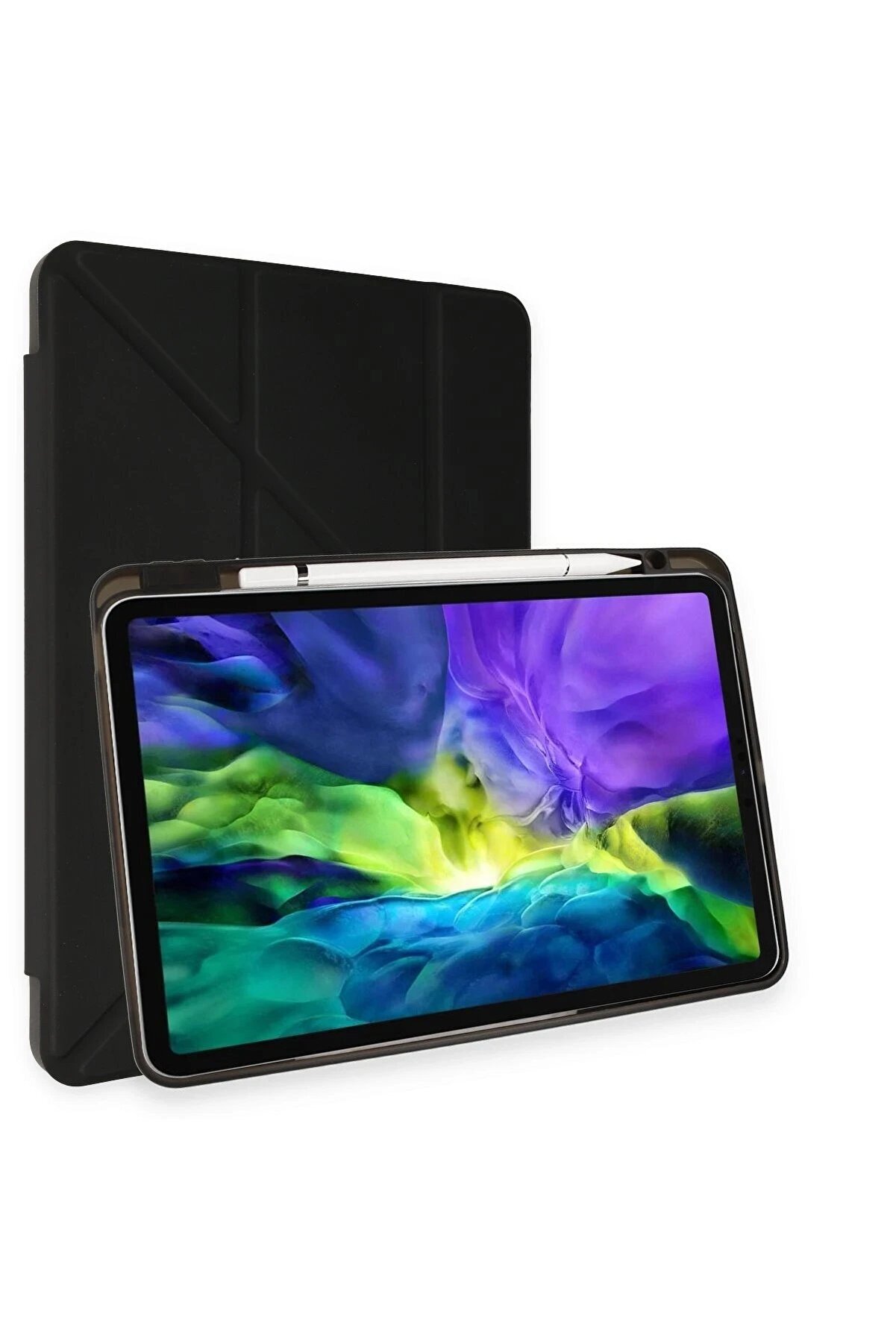 CepteToptan iPad Pro 11 (2024) Kılıf Kalemlikli Mars Tablet Kılıfı - Siyah - DROPX8758-7242