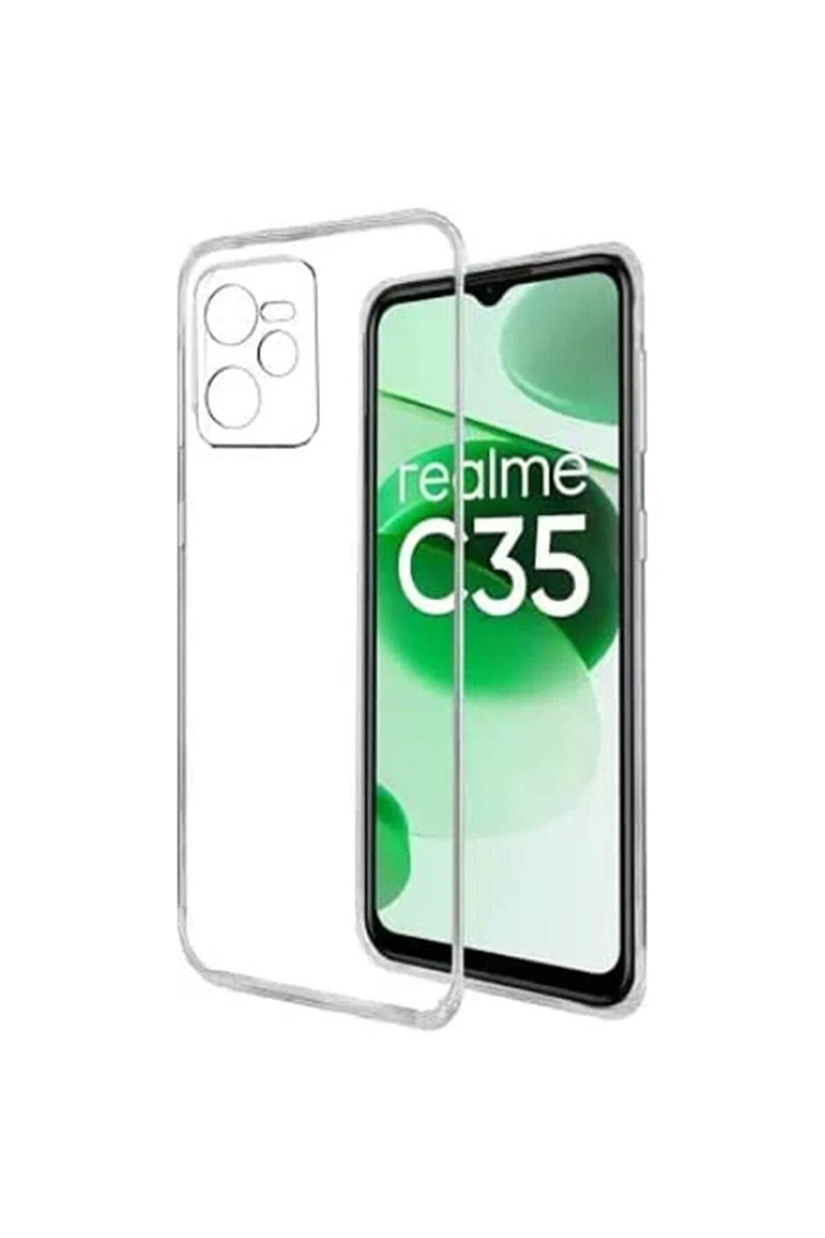 Realme C35 Kılıf L&uuml;x Şeffaf Si̇li̇kon - Dropx1493-6073