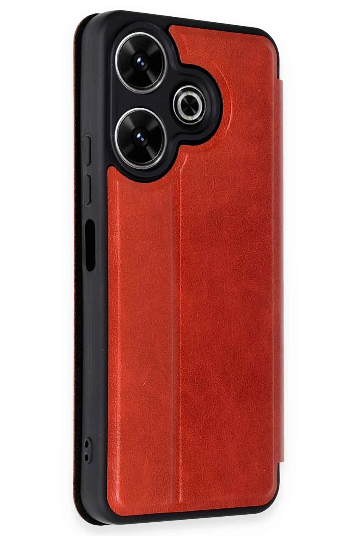 Xi̇aomi̇ Redmi̇ 13 4G Kılıf Fli̇p Cover - Kırmızı - Dropx6025-7818