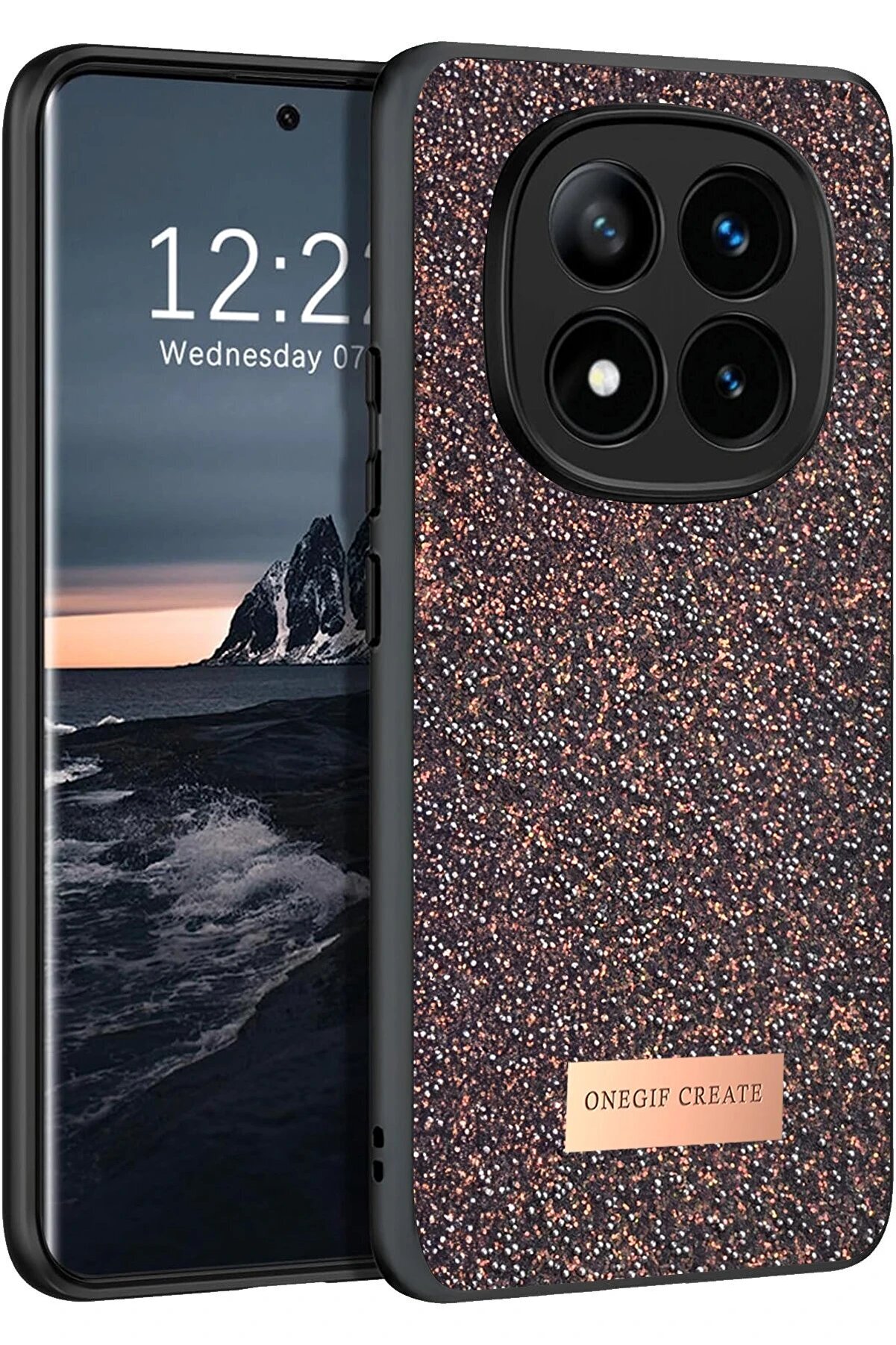 CepteToptan Xiaomi Redmi Note 14 Pro 4G Bright Simli Kapak - Derin Mor - DROPX4290-9866