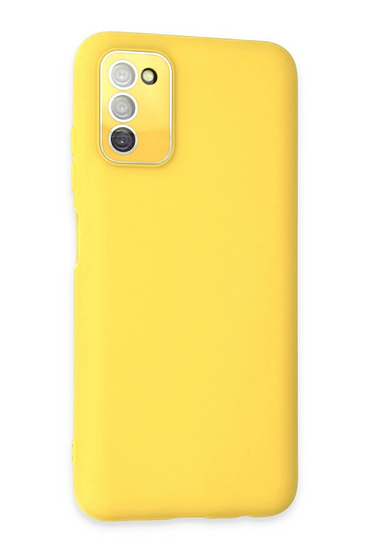 Samsung Galaxy A03S Kılıf Lansman Glass Kapak - Sarı - Dropx6678-3354