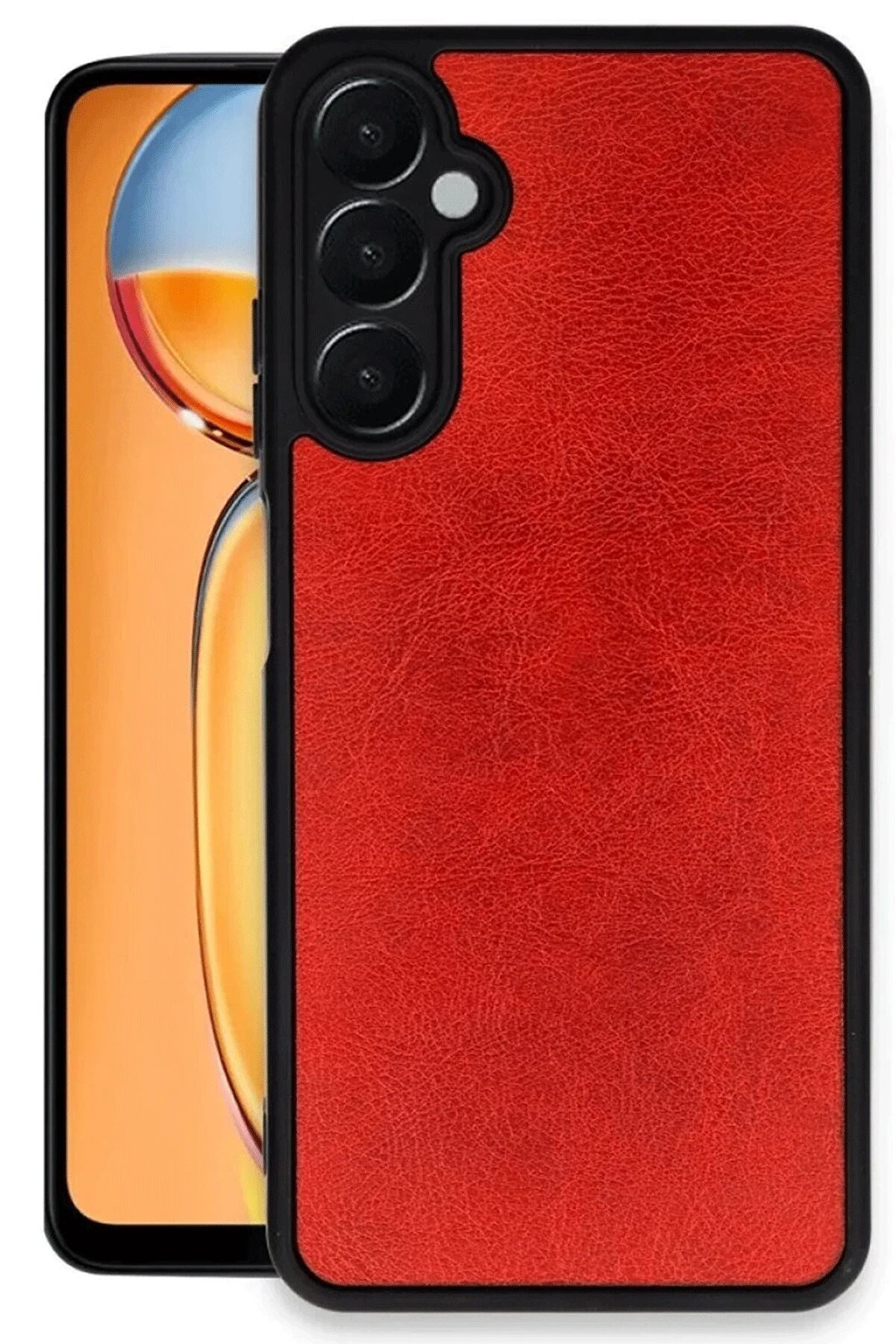 Samsung Galaxy S24 Fe Kılıf Aras Deri̇ Kapak - Kırmızı - Dropx1993-7803