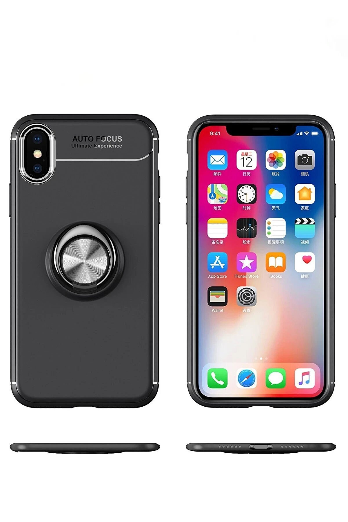İphone Xs Max Kılıf Range Y&uuml;z&uuml;kl&uuml; Si̇li̇kon - Si̇yah-Mavi̇ - Dropx1993-8750