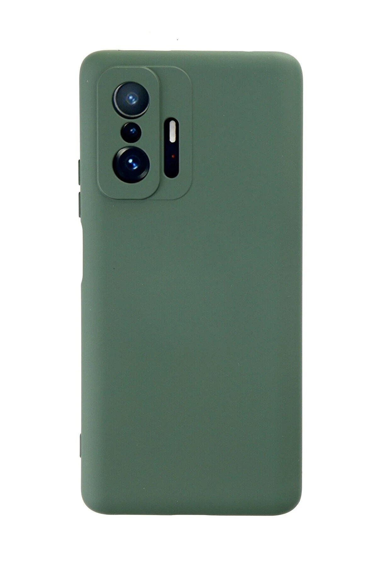 CepteToptan Xiaomi Mi 11T Pro Kılıf Nano içi Kadife Silikon - Koyu Yeşil - DROPX7509-9050