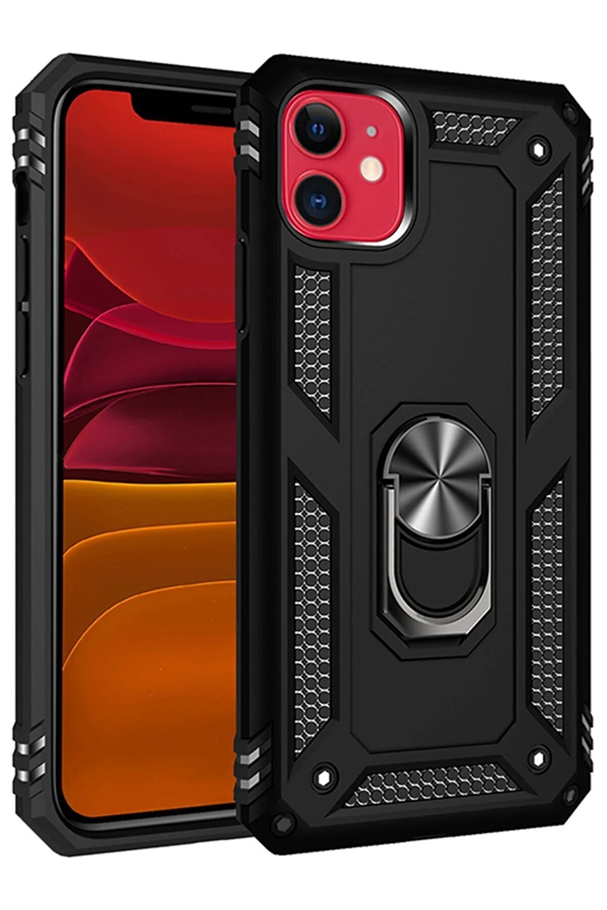 CepteToptan iPhone 11 Kılıf Sofya Y&uuml;z&uuml;kl&uuml; Silikon Kapak - Siyah - DROPX5761-1297