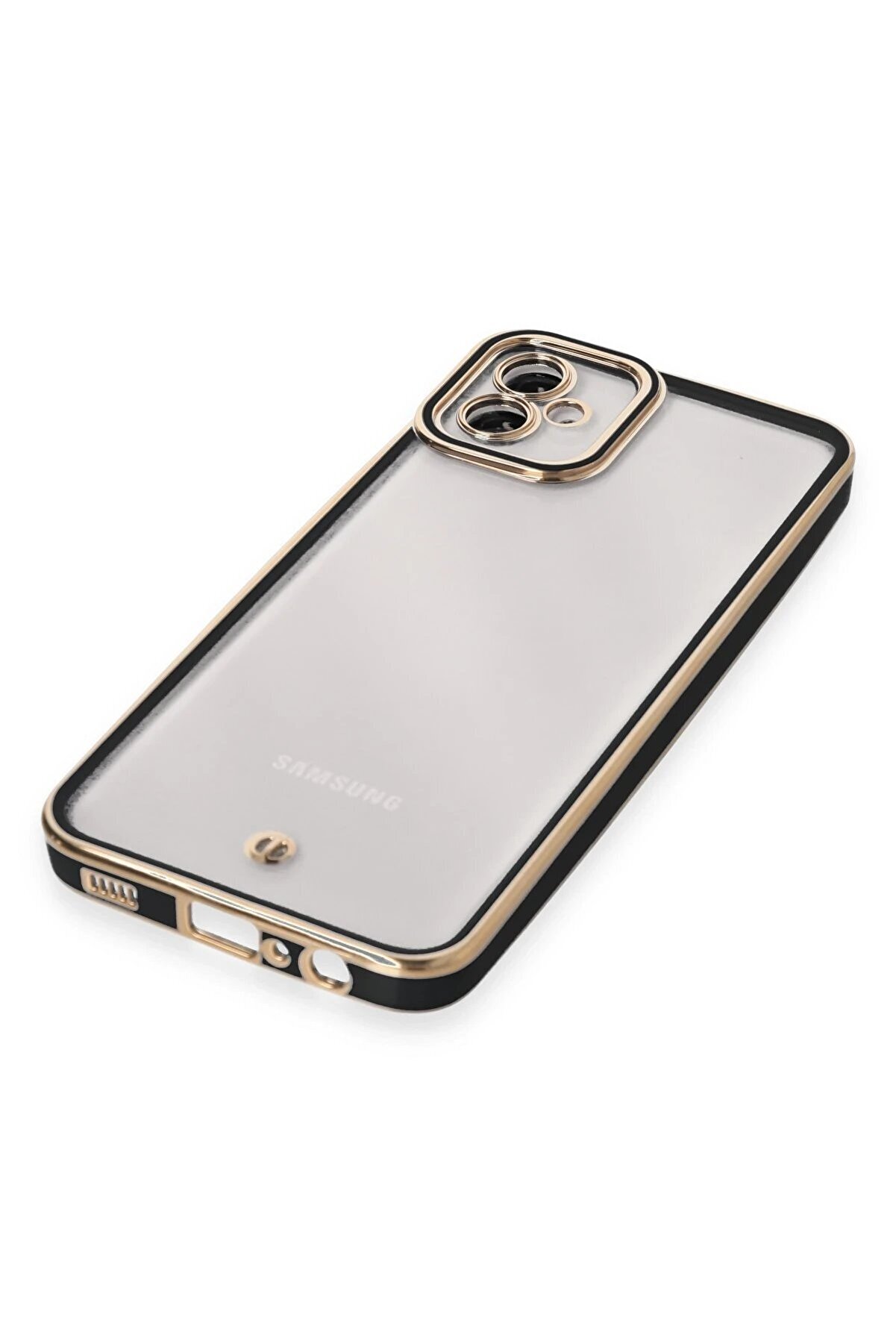 Samsung Galaxy A04E Kılıf Li̇va Lens Si̇li̇kon - Si̇yah - Dropx2578-9019