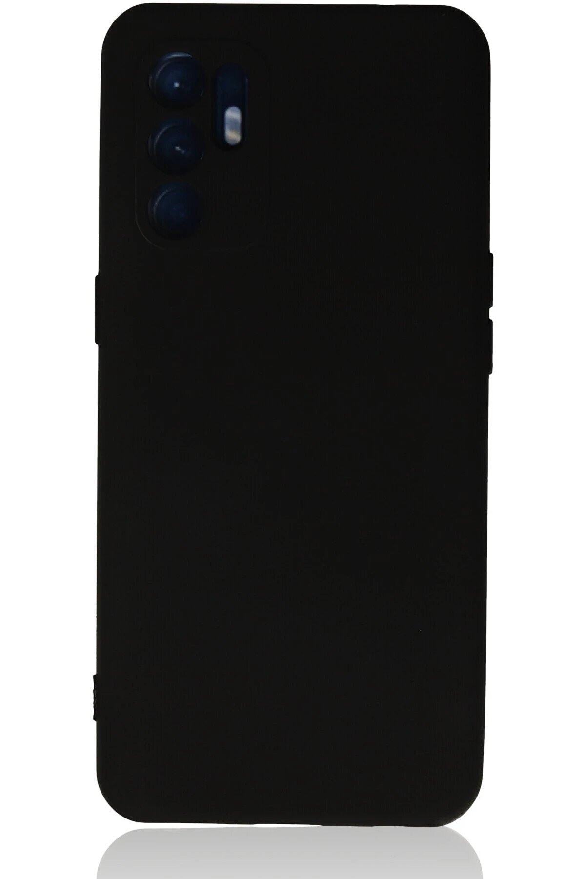 CepteToptan Oppo Reno 6 Kılıf Nano i&ccedil;i Kadife Silikon - Siyah - DROPX9856-3093