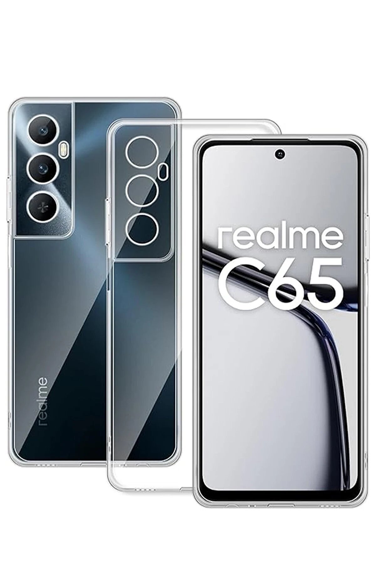 Realme C65 Kılıf L&uuml;x Şeffaf Si̇li̇kon - Dropx4138-8377