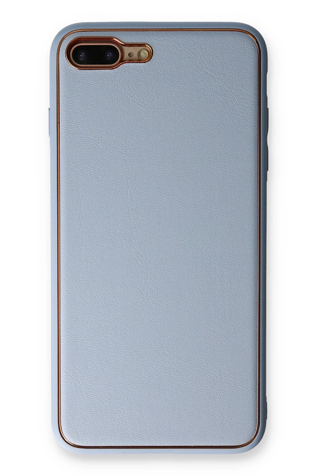 CepteToptan iPhone 7 Plus Kılıf Coco Deri Silikon Kapak - A&ccedil;ık Mavi - DROPX6581-3623