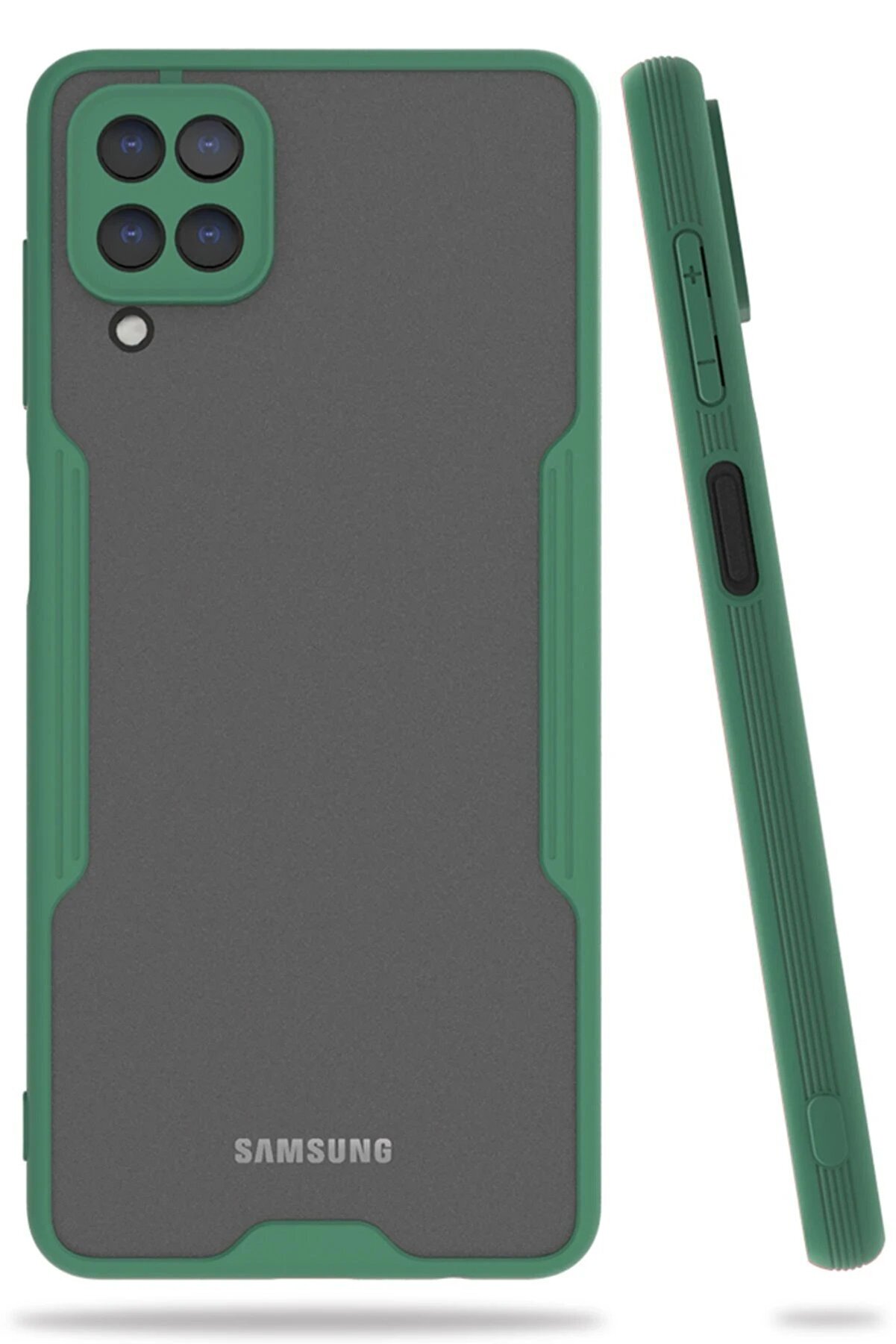 CepteToptan Samsung Galaxy A22 Kılıf Platin Silikon - Yeşil - DROPX4558-5557