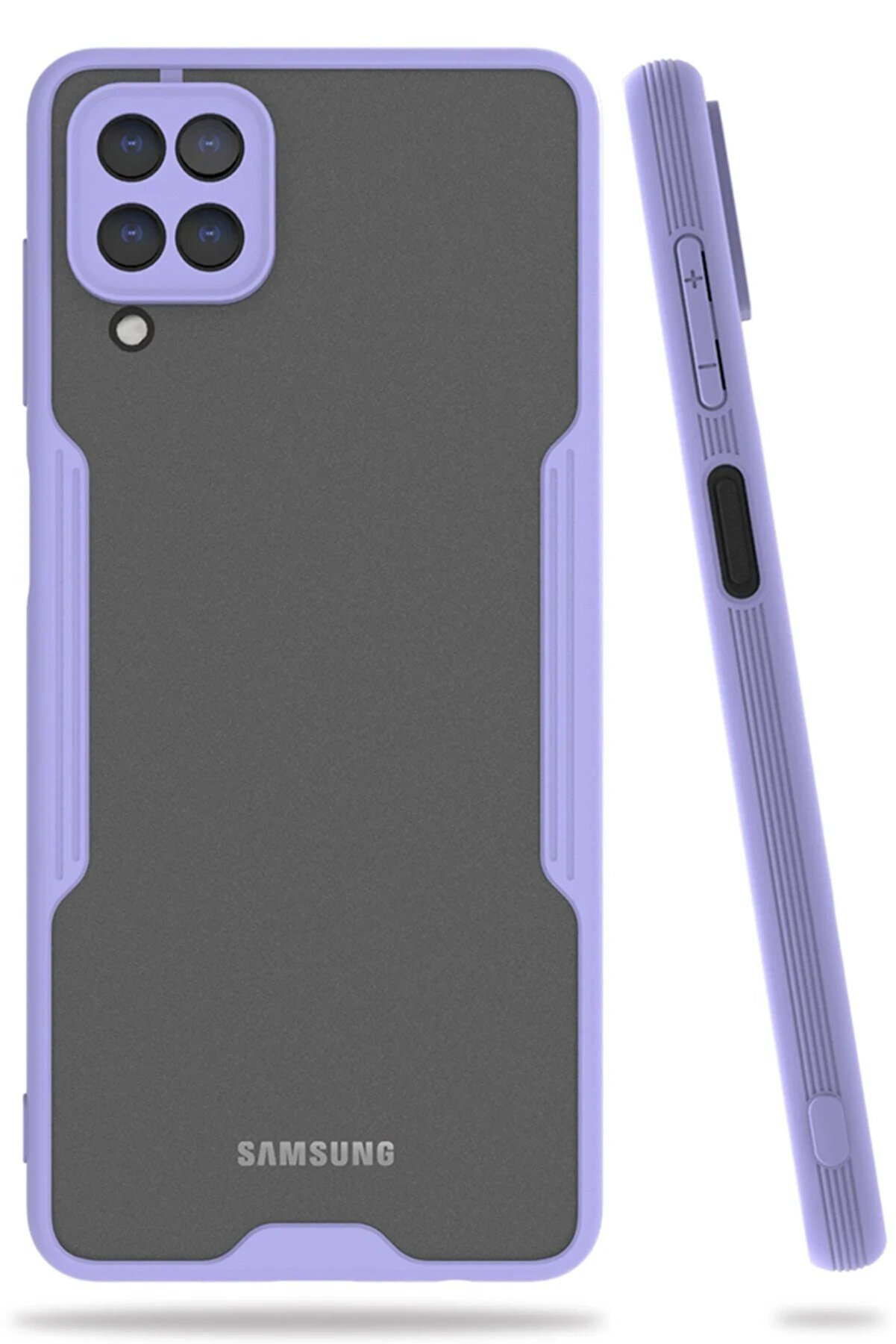 CepteToptan Samsung Galaxy A22 Kılıf Platin Silikon - Lila - DROPX4316-6432