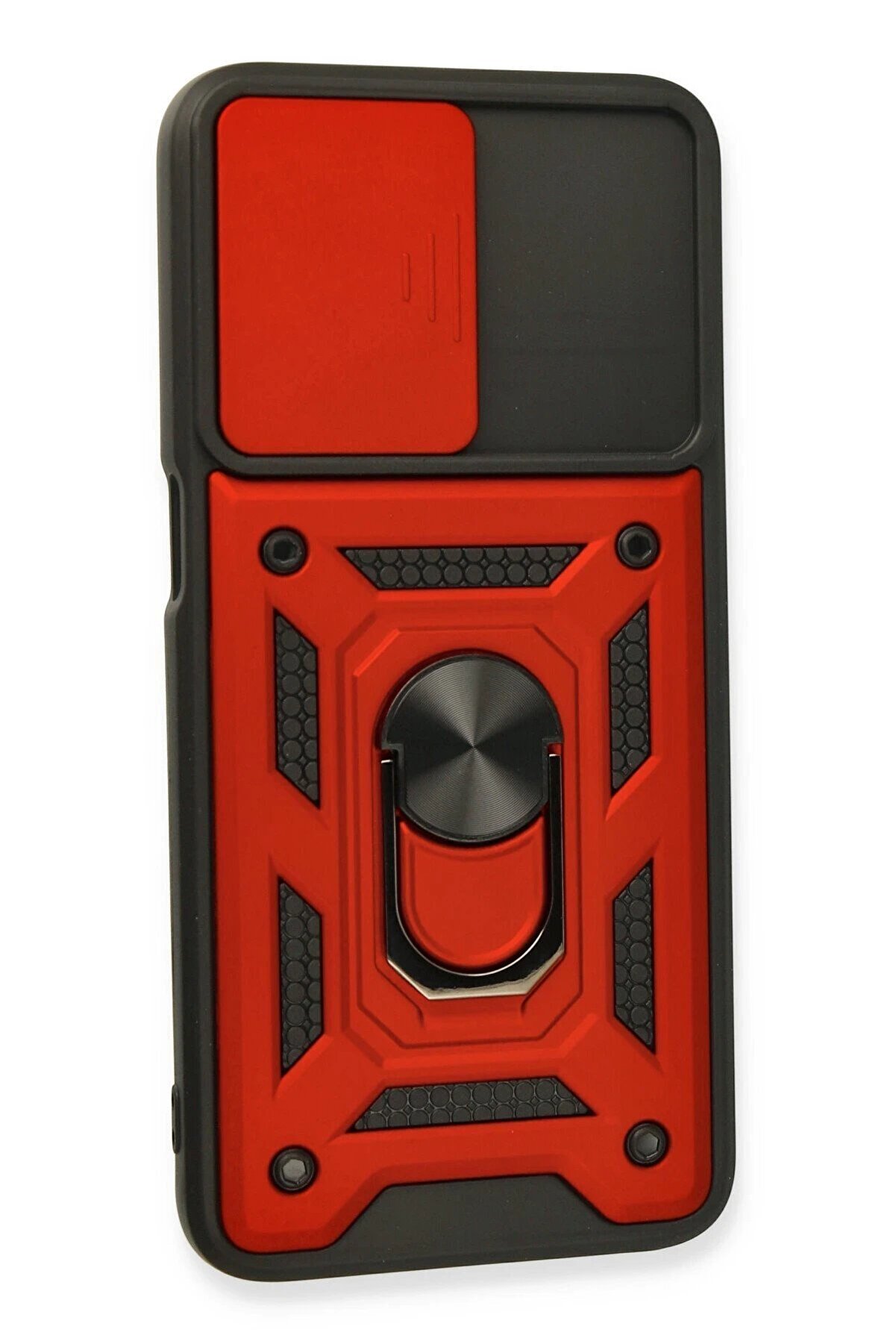 Oppo A16 Kılıf Pars Lens Yüzüklü Si̇li̇kon - Kırmızı - Dropx7841-9202