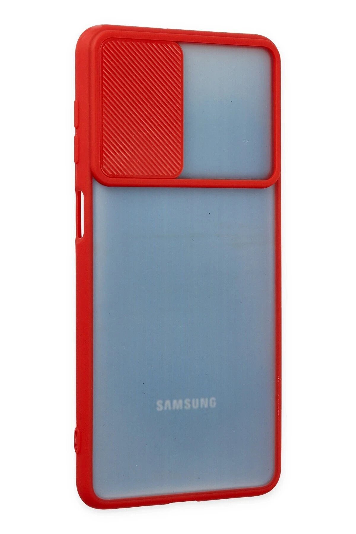 Samsung Galaxy M52 5G Kılıf Palm Buzlu Kamera Sürgülü Si̇li̇kon - Kırmızı - Dropx9137-4948