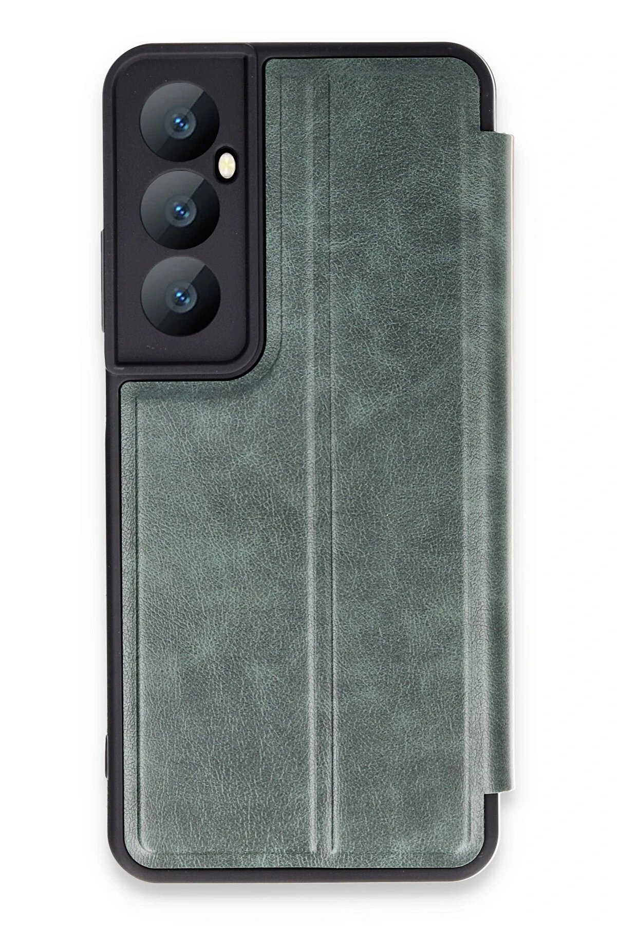 CepteToptan Realme C65 Kılıf Flip Cover - Koyu Yeşil - DROPX1948-7453