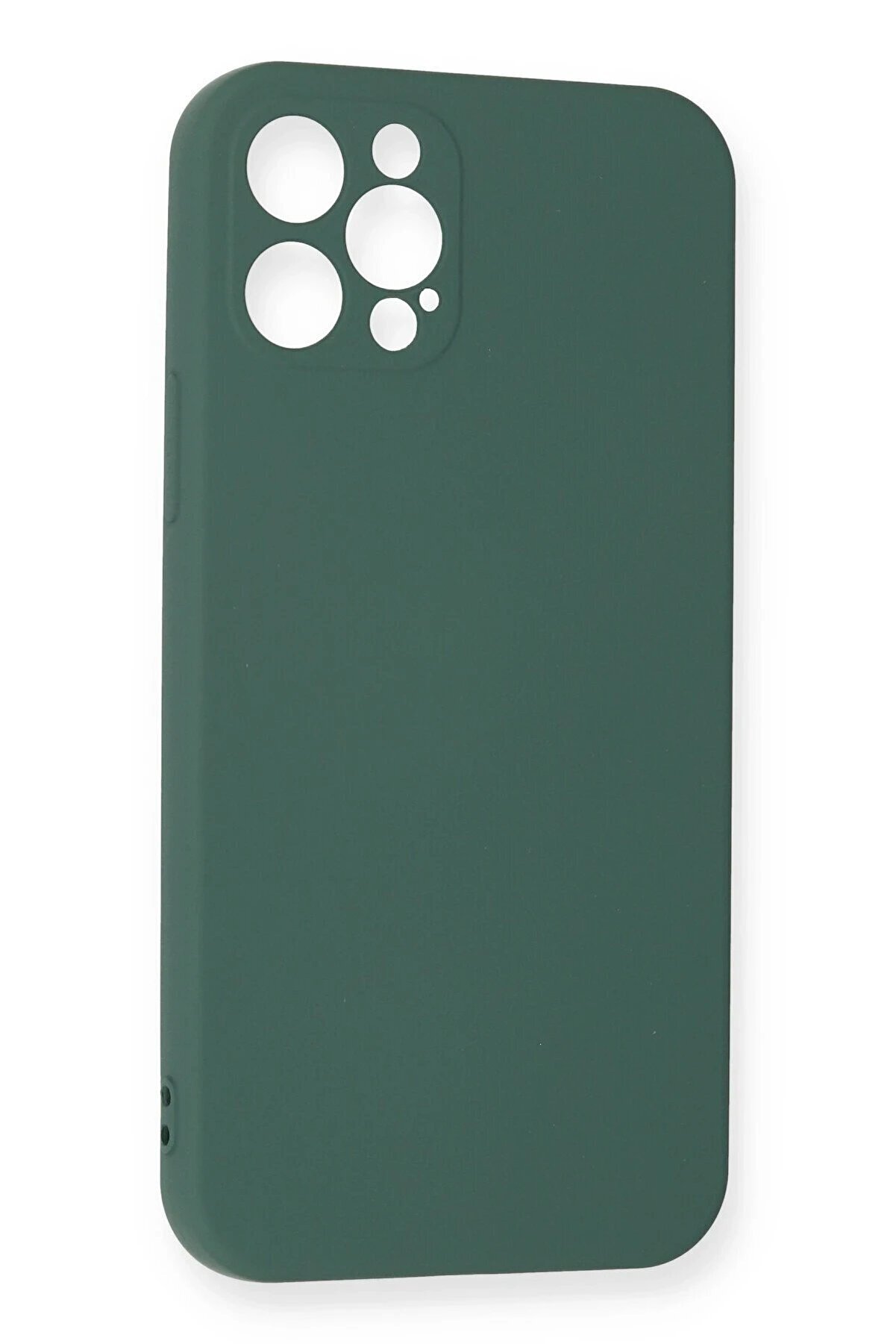 İphone 12 Pro Max Kılıf Nano İçi̇ Kadi̇fe Si̇li̇kon - Koyu Yeşi̇l - Dropx6040-6089