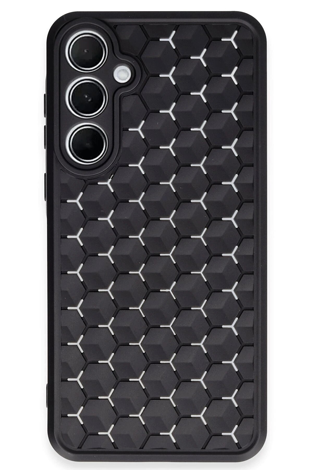 CepteToptan Samsung Galaxy A15 4G Kılıf Petek Silikon Kapak - Siyah - DROPX4335-2186