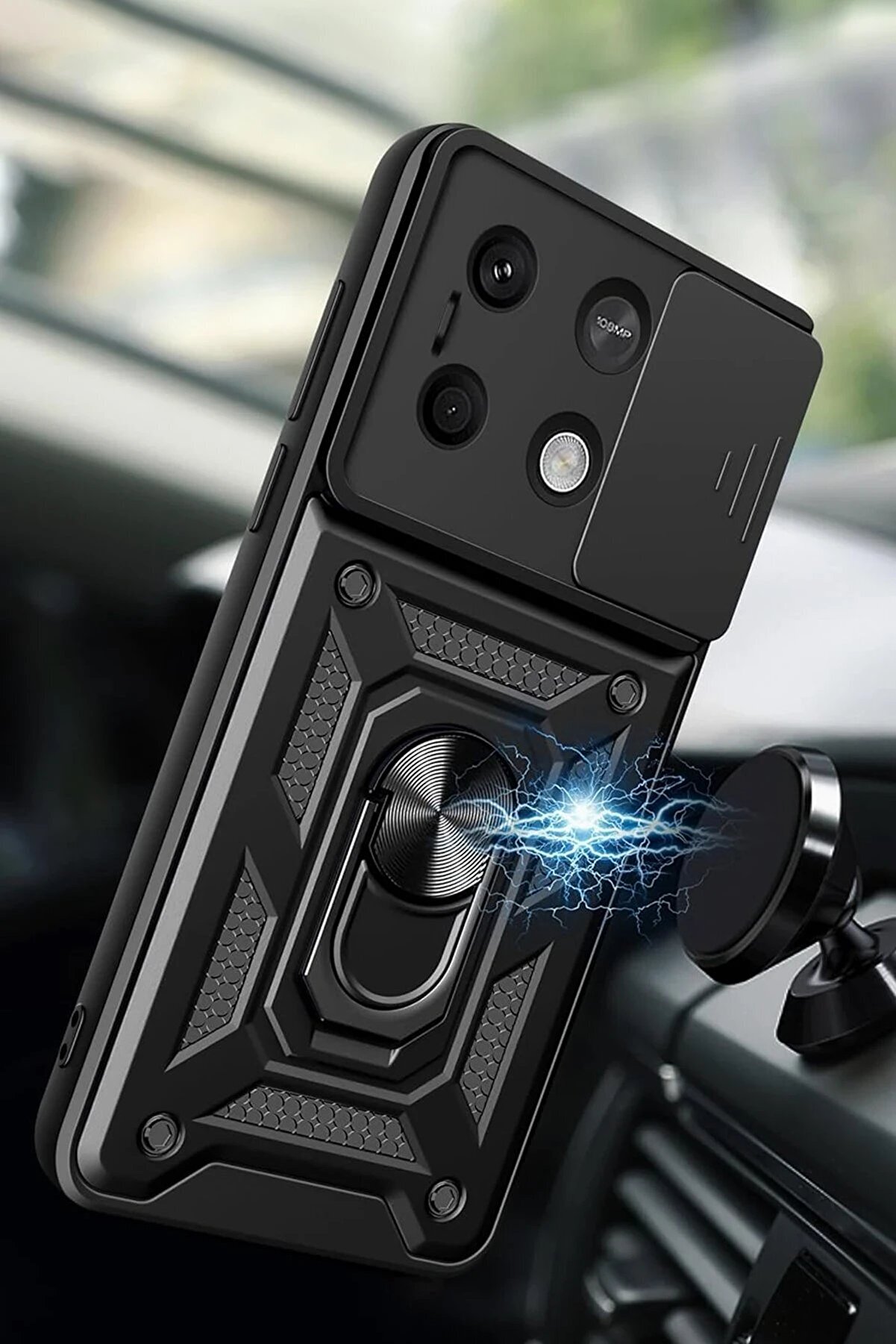 Xi̇aomi̇ Poco M6 Pro 4G Kılıf Pars Lens Yüzüklü Si̇li̇kon - Yeşi̇l - Dropx7940-3435