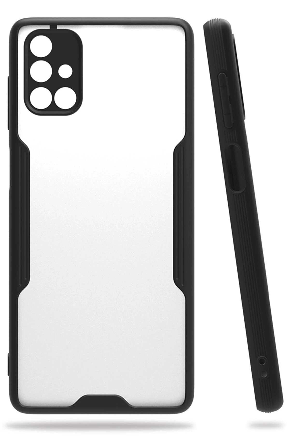 CepteToptan Samsung Galaxy M51 Kılıf Platin Silikon - Siyah - DROPX7650-5945