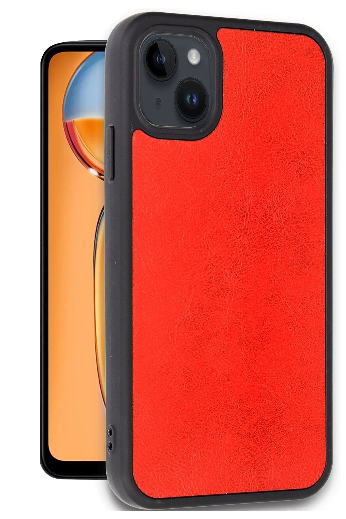 İphone 15 Kılıf Aras Deri̇ Kapak - Kırmızı - Dropx7346-1471