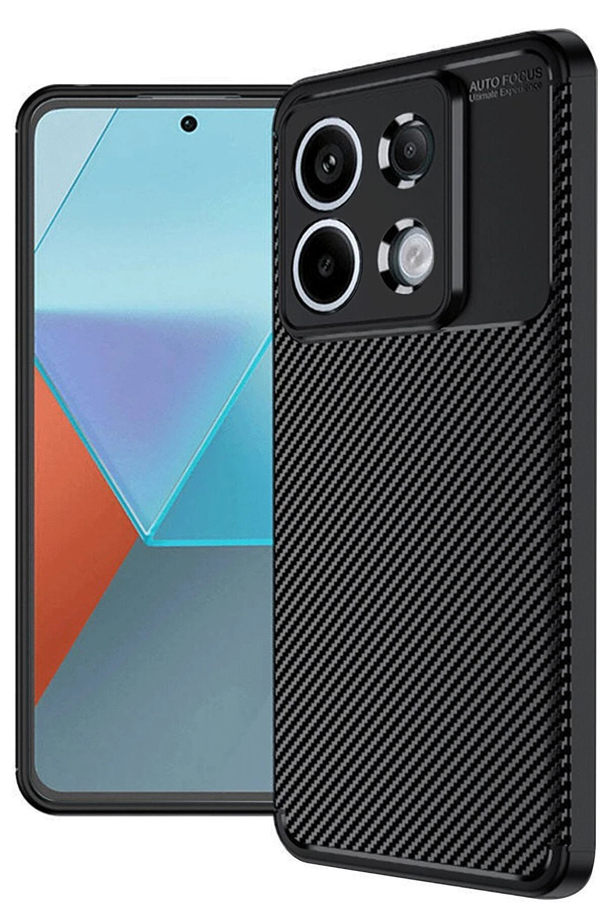 CepteToptan Xiaomi Redmi Note 13 Pro 4G Kılıf Auto Focus Karbon Kapak - Siyah - DROPX8782-8726