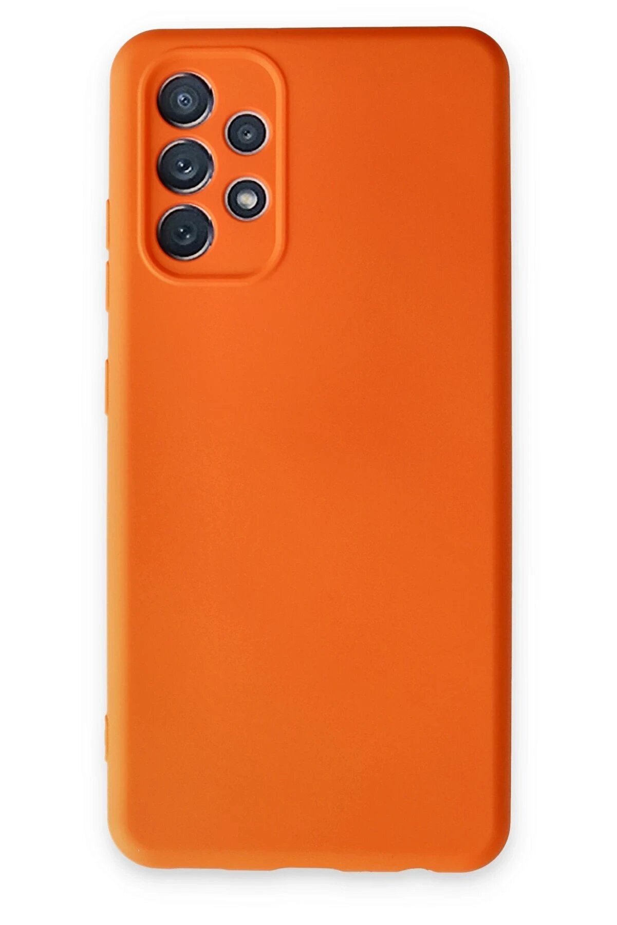 CepteToptan Samsung Galaxy A72 Kılıf Nano i&ccedil;i Kadife Silikon - Turuncu - DROPX7697-5177