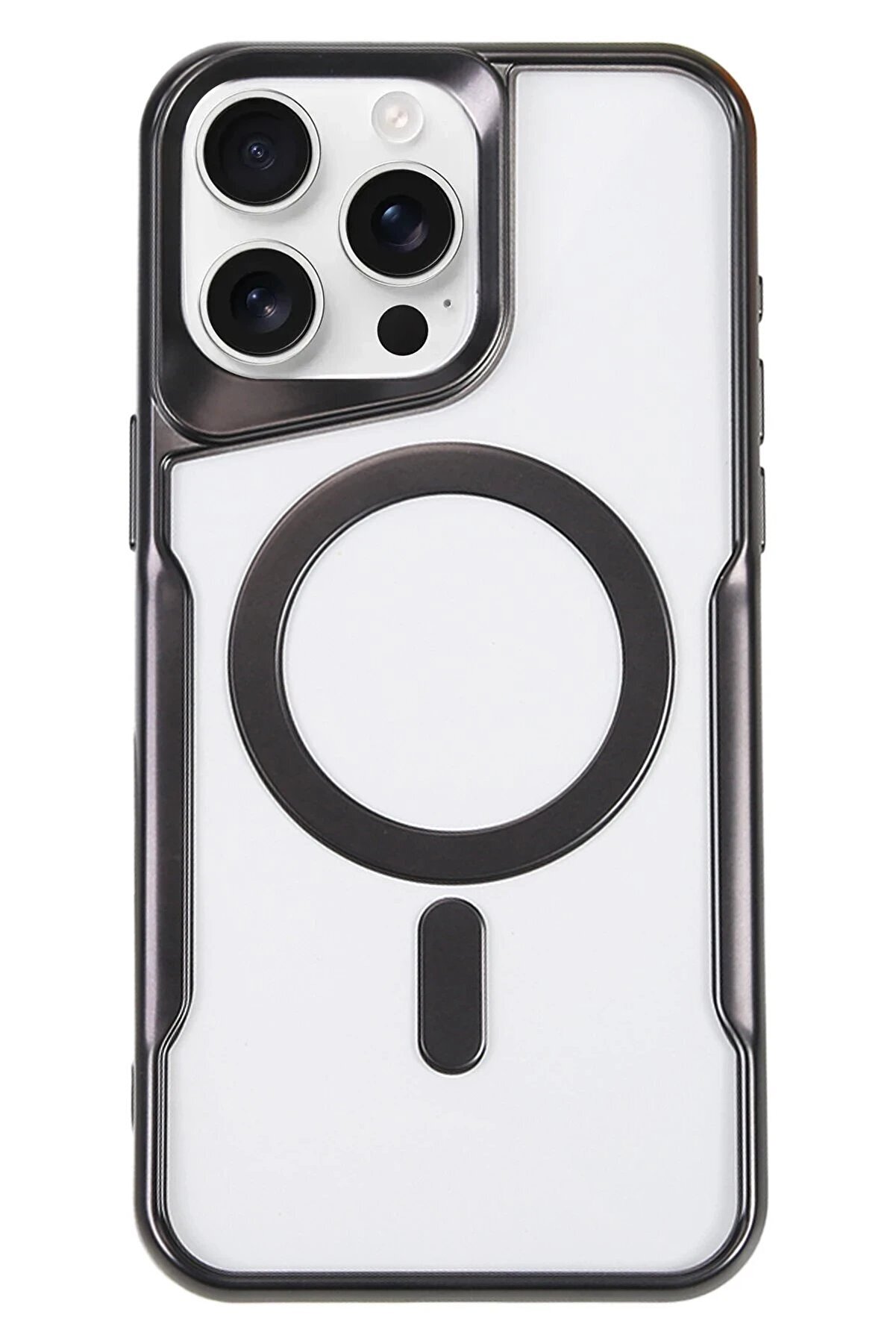 CepteToptan iPhone 16 Pro Max Kılıf Boyi Magsafe Silikon Kapak - Siyah - DROPX8981-4088