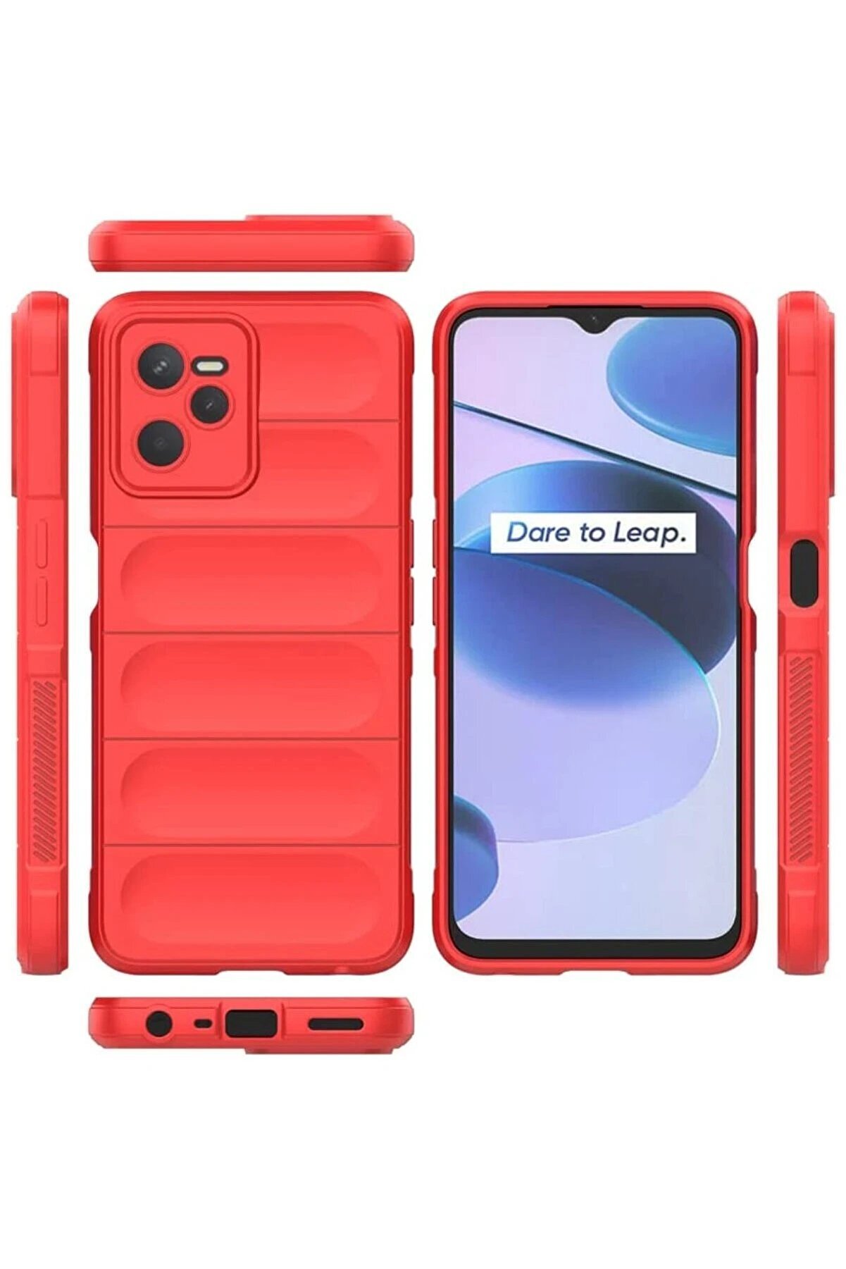 Realme C35 Kılıf Opti̇mum Si̇li̇kon - Kırmızı - Dropx6461-3760