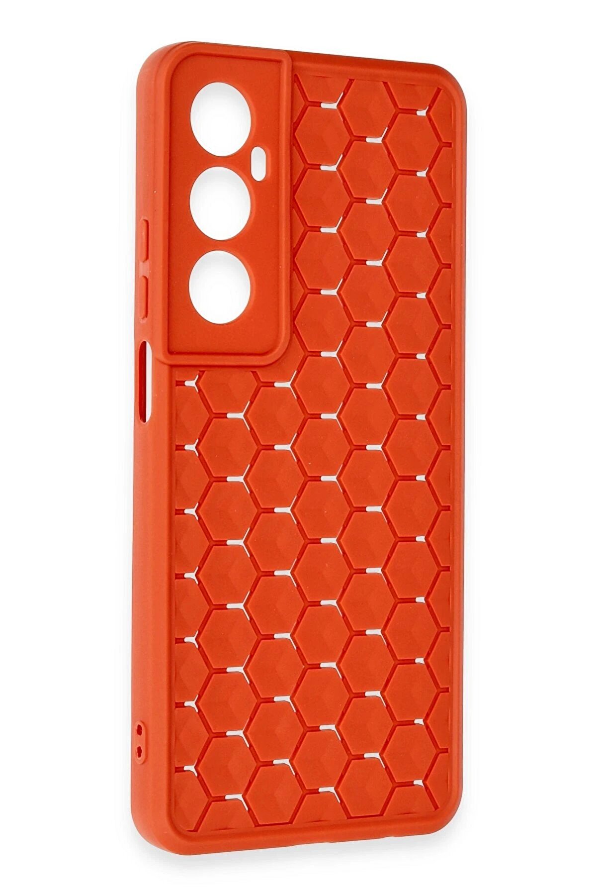 Realme C65 Kılıf Petek Si̇li̇kon Kapak - Kırmızı - Dropx6472-8681