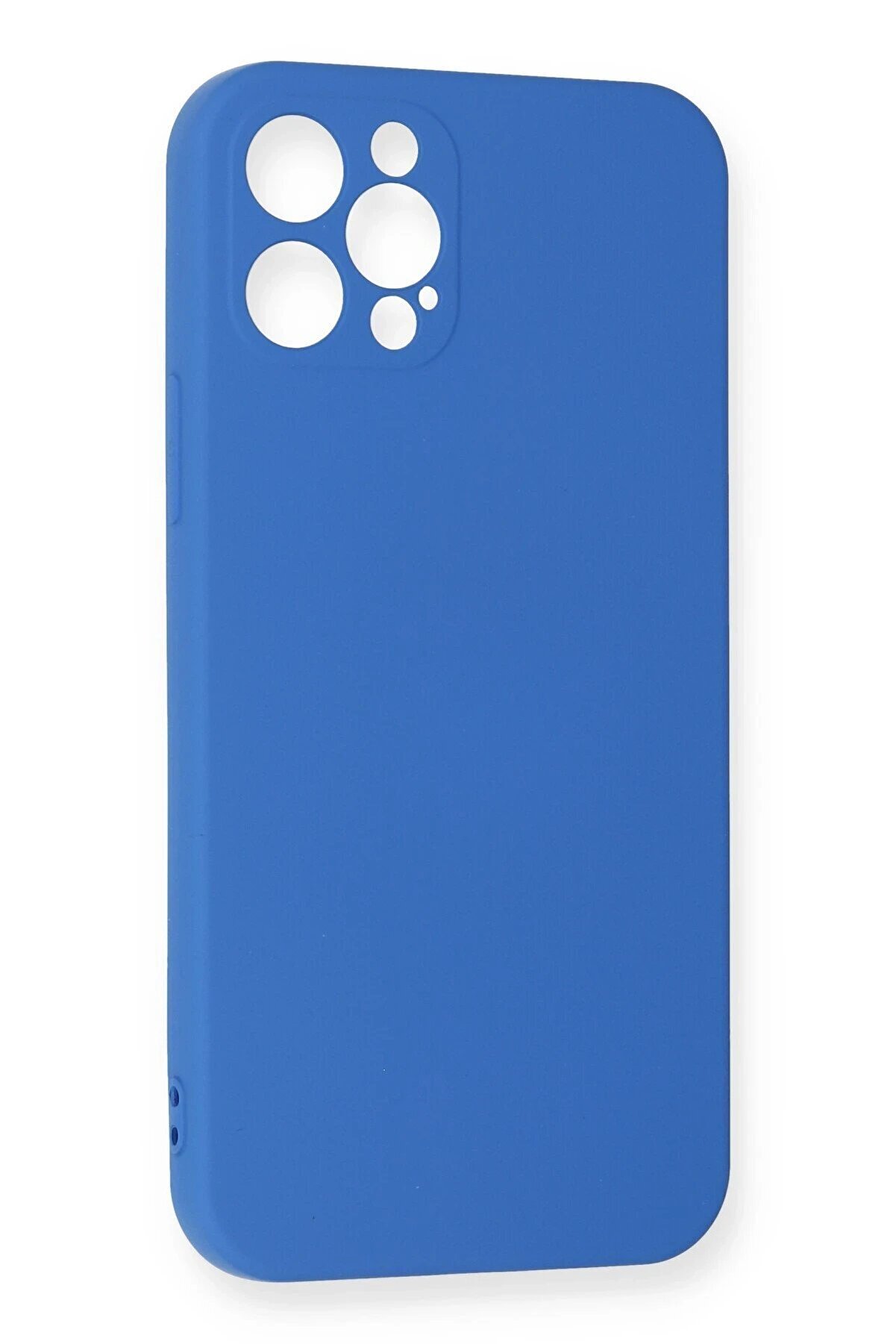 İphone 12 Pro Max Kılıf Nano İçi̇ Kadi̇fe Si̇li̇kon - Mavi̇ - Dropx9552-1714