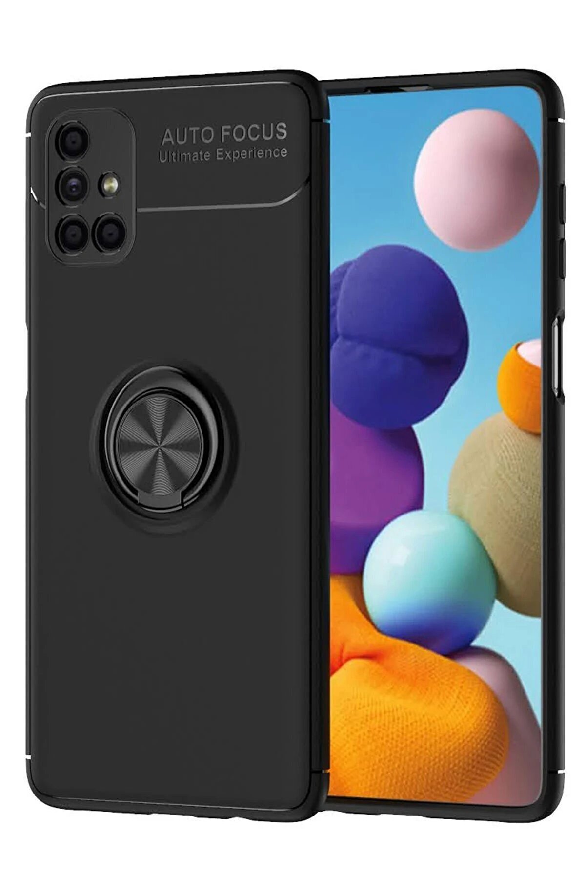 CepteToptan Samsung Galaxy M51 Kılıf Range Yüzüklü Silikon - Siyah - DROPX7052-2333