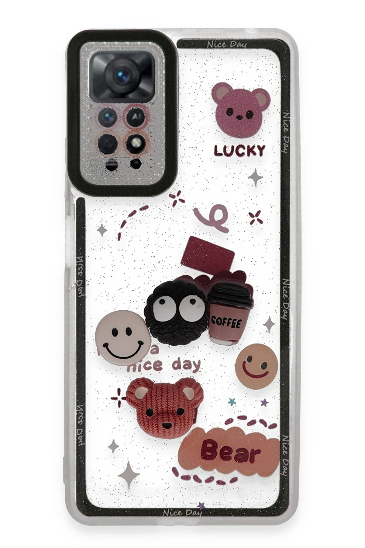 CepteToptan Xiaomi Redmi Note 11 Kılıf Sweet Desenli Silikon Kapak - Sarı - DROPX1006-7067