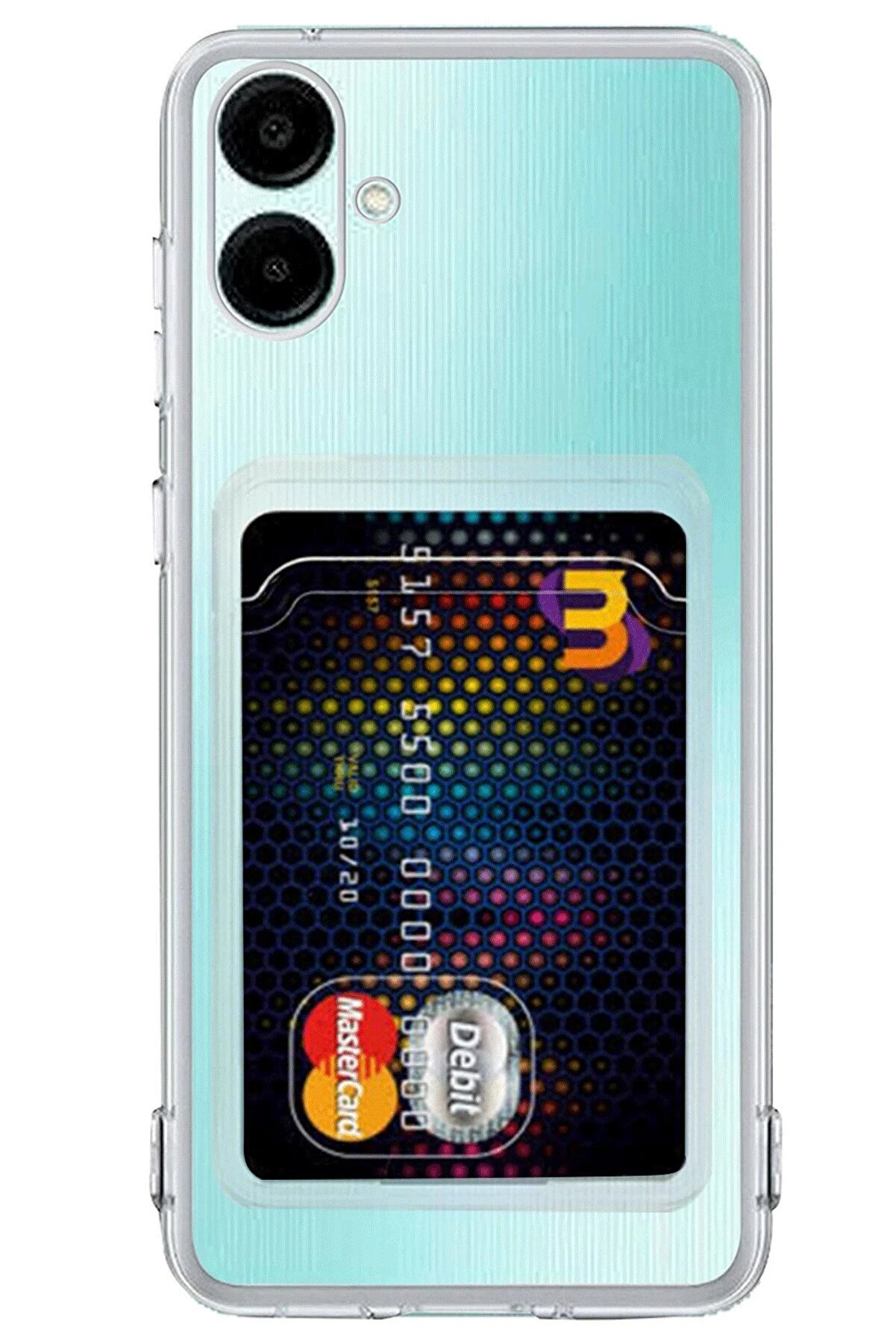 CepteToptan Samsung Galaxy A06 Kılıf Kart Şeffaf Silikon - Şeffaf - DROPX5125-1747