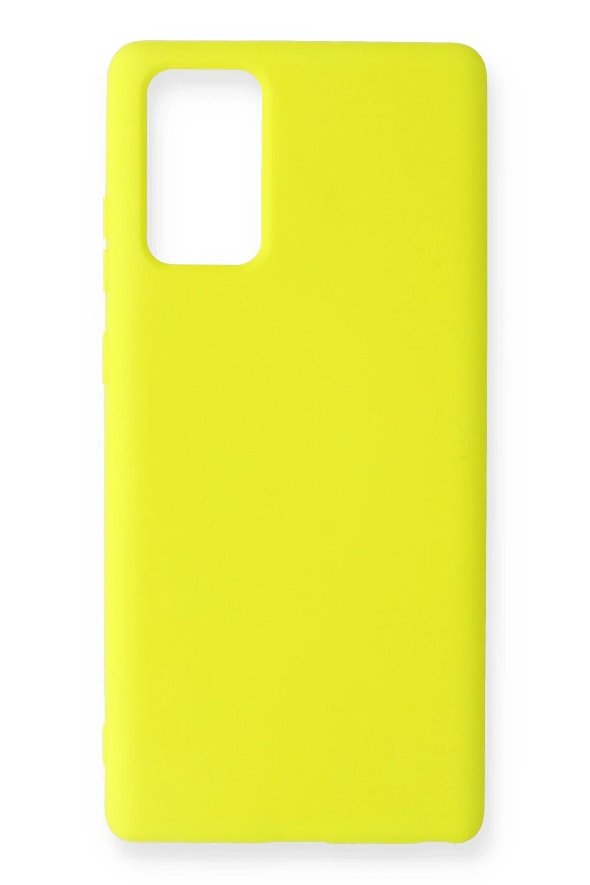 CepteToptan Samsung Galaxy Note 20 Kılıf Nano i&ccedil;i Kadife Silikon - Sarı - DROPX5782-4397