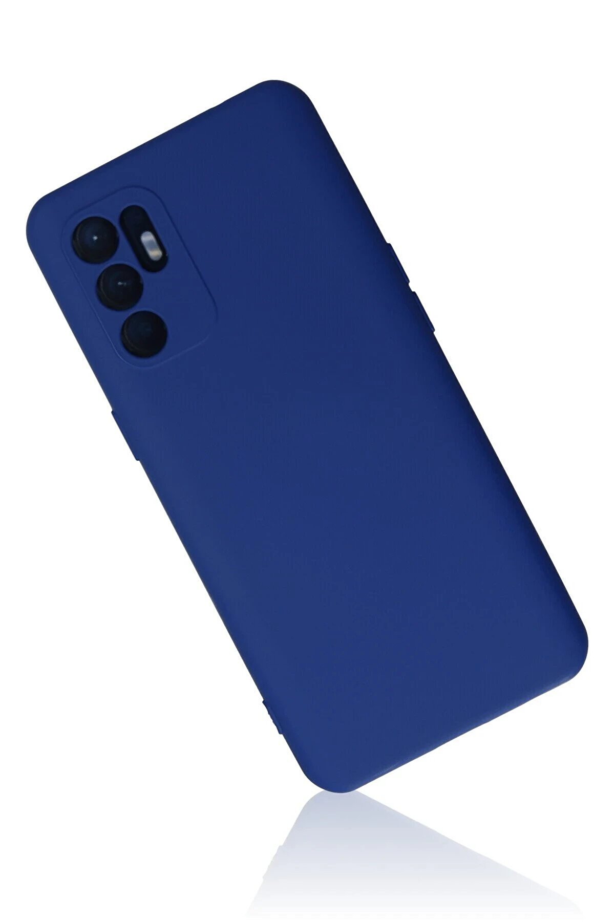 Oppo Reno 6 Kılıf Nano İçi̇ Kadi̇fe Si̇li̇kon - Mavi̇ - Dropx9661-5997