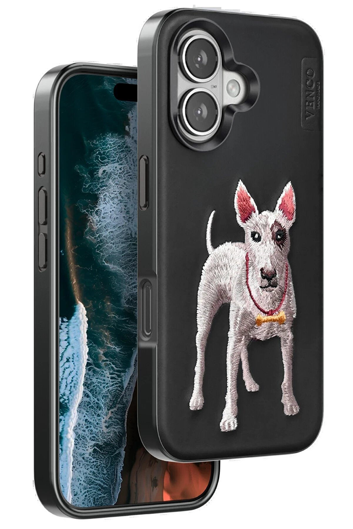 CepteToptan iPhone 16 Perma Desenli Kapak - Siyah - DROPX1122-7737