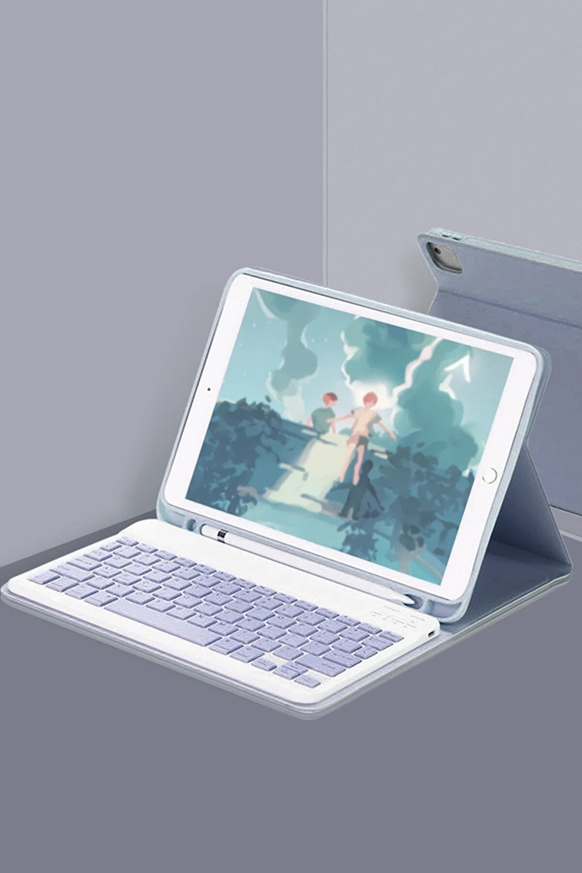CepteToptan iPad Air 11 (2024) Kılıf KC01 Smart Klavyeli Tablet Kılıfı - Lacivert - DROPX7250-9804