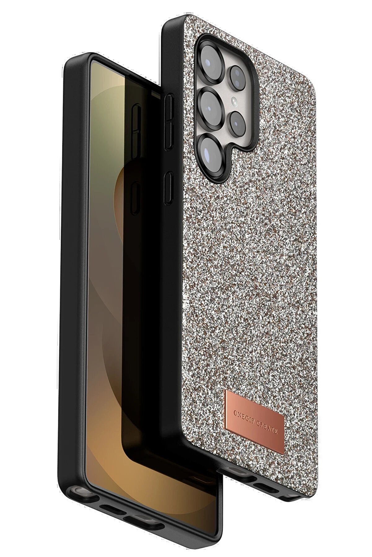 CepteToptan Samsung Galaxy S25 Ultra Bright Simli Kapak - Gold - DROPX2266-6115