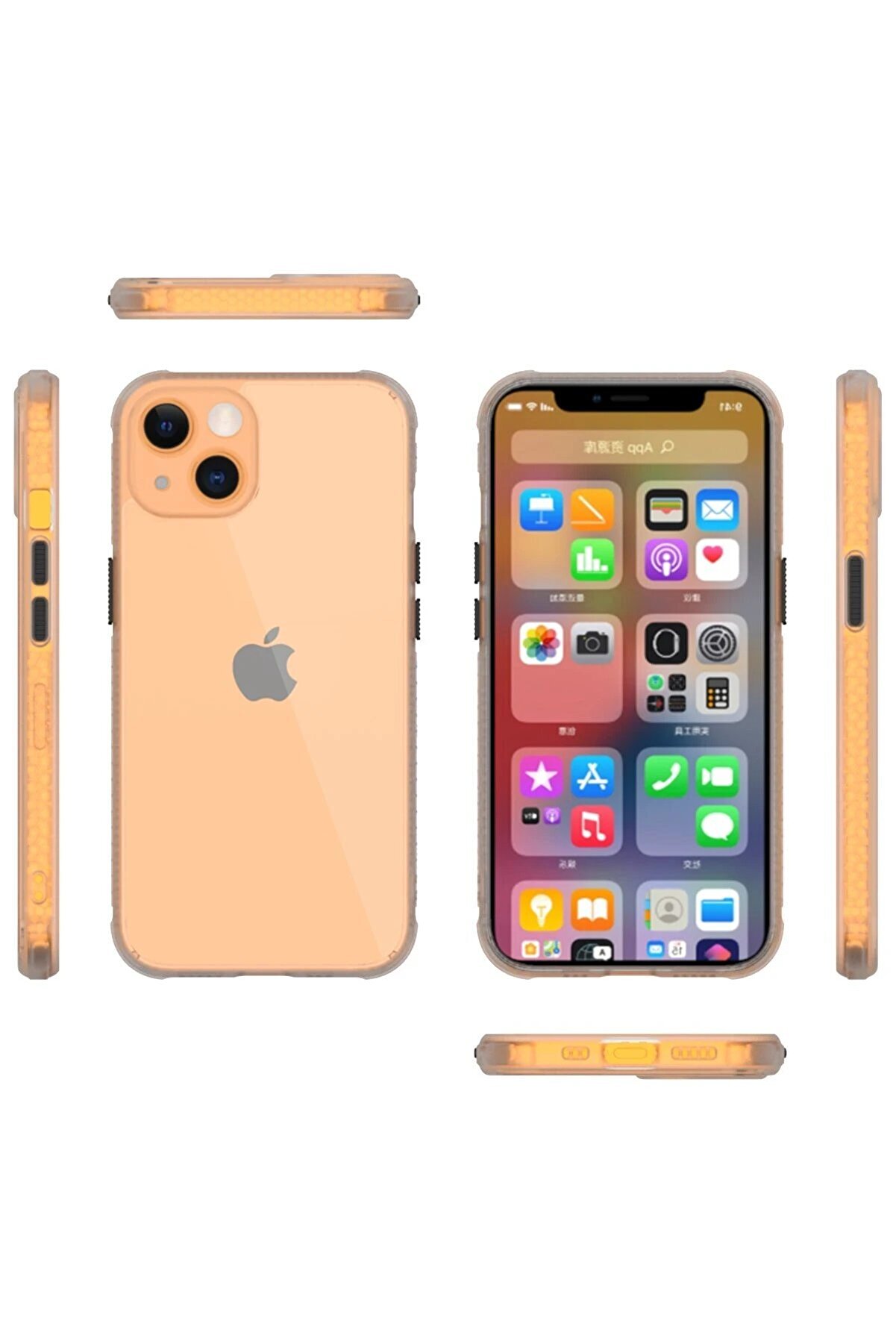 İphone 13 Mi̇ni̇ Kılıf Mi̇ami̇ Şeffaf Si̇li̇kon - Şeffaf - Dropx5812-8648