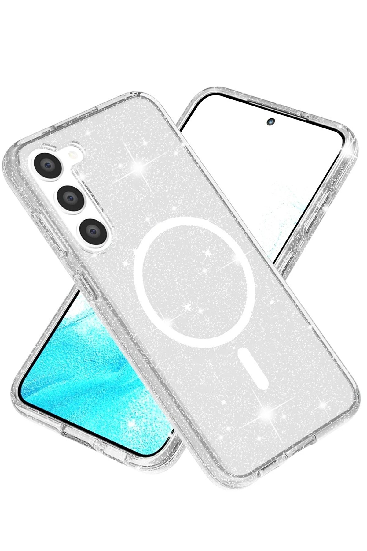 CepteToptan Samsung Galaxy S23 Kılıf Glow Magsafe Kapak - Şeffaf - DROPX1277-7855