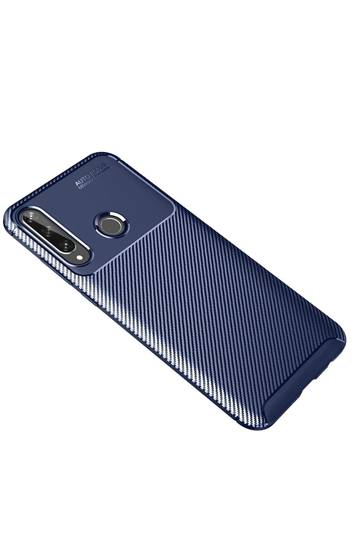 Huawei̇ Y6P Kılıf Auto Focus Karbon Kapak - Laci̇vert - Dropx8829-8084