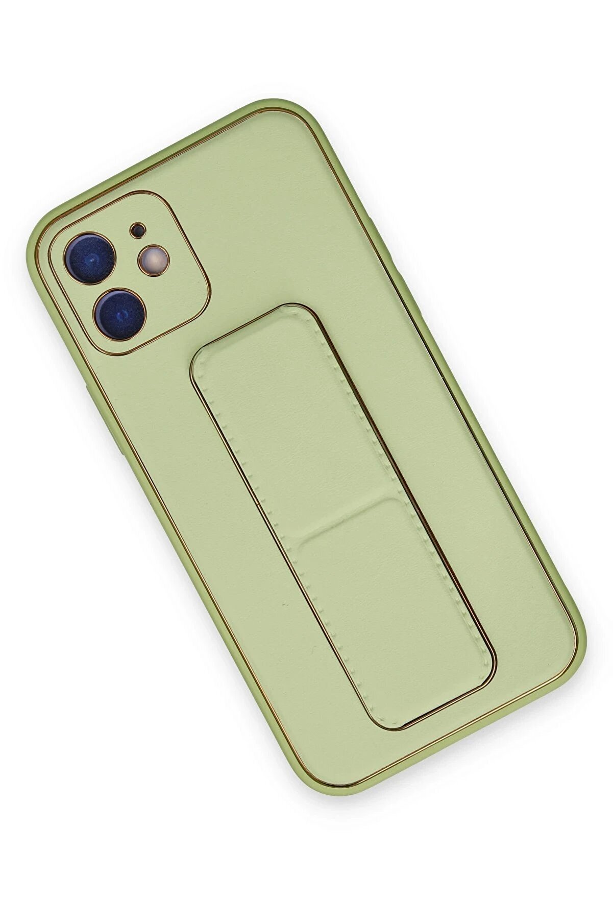 İphone 12 Kılıf Coco Deri̇ Standlı Kapak - Su Yeşi̇li̇ - Dropx5120-9400