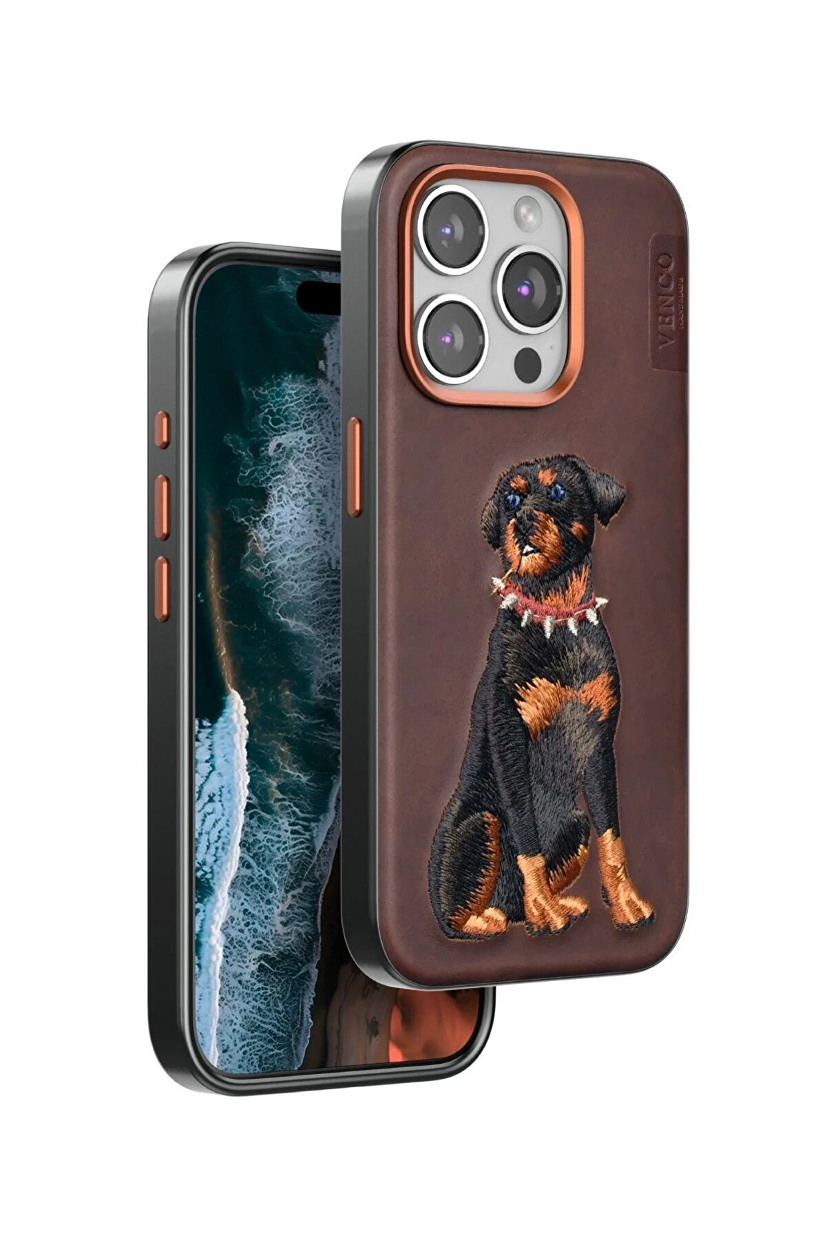 İphone 15 Pro Perma Desenli̇ Kapak - Koyu Kahve - Dropx6815-8709