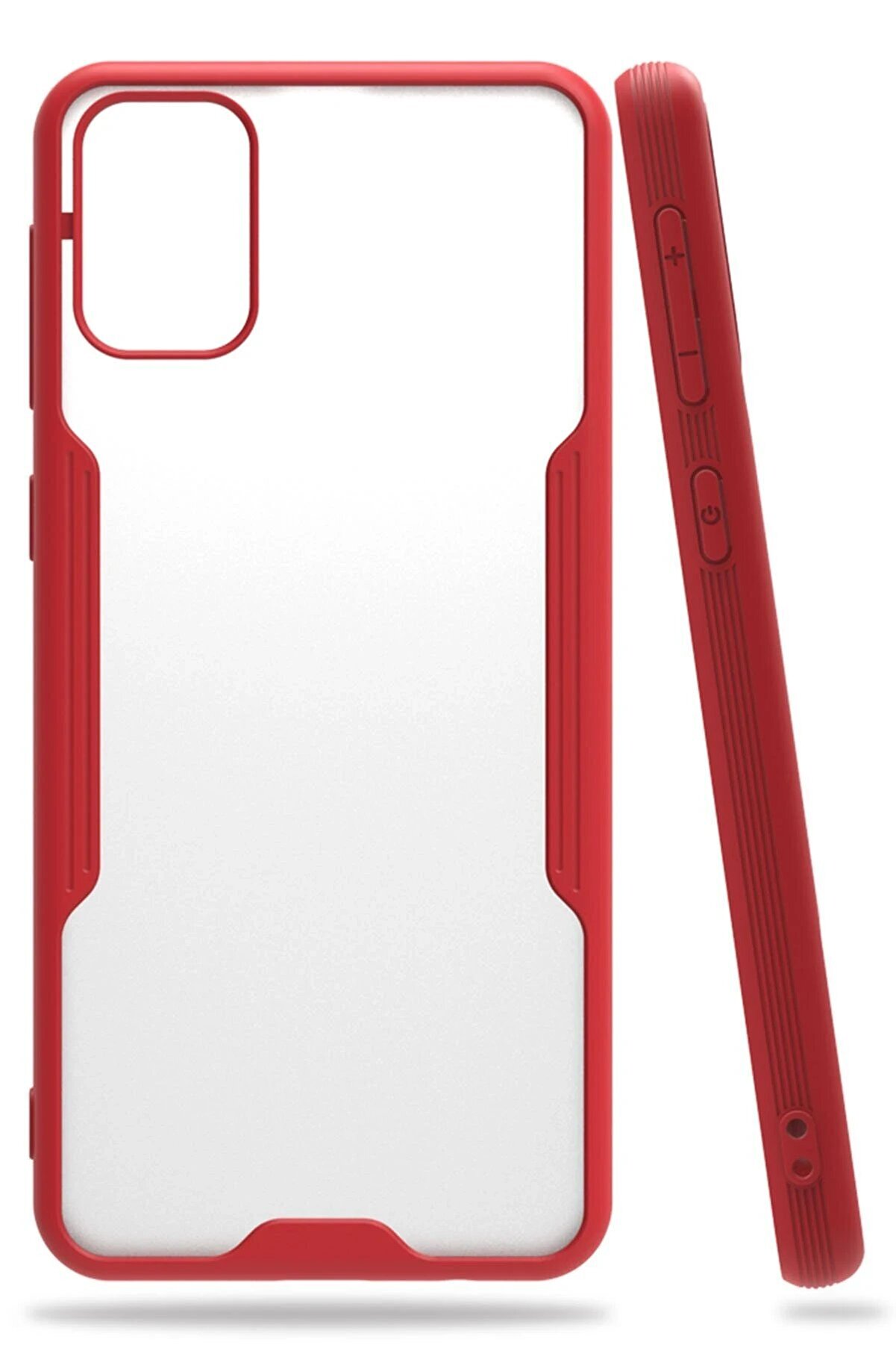 CepteToptan Samsung Galaxy M31 Kılıf Platin Silikon - Kırmızı - DROPX6963-8628