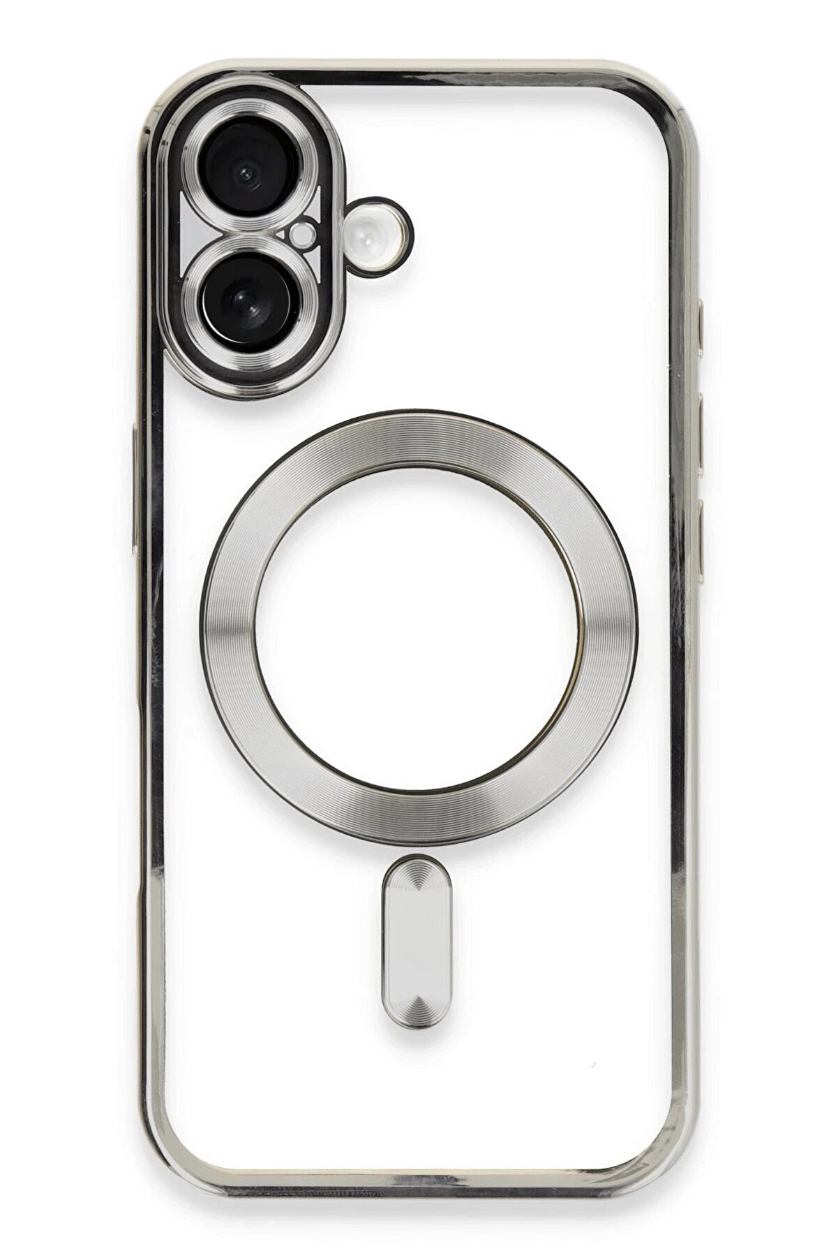 CepteToptan iPhone 16 Kılıf Kross Magneticsafe Kapak - G&uuml;m&uuml;ş - DROPX1545-6694