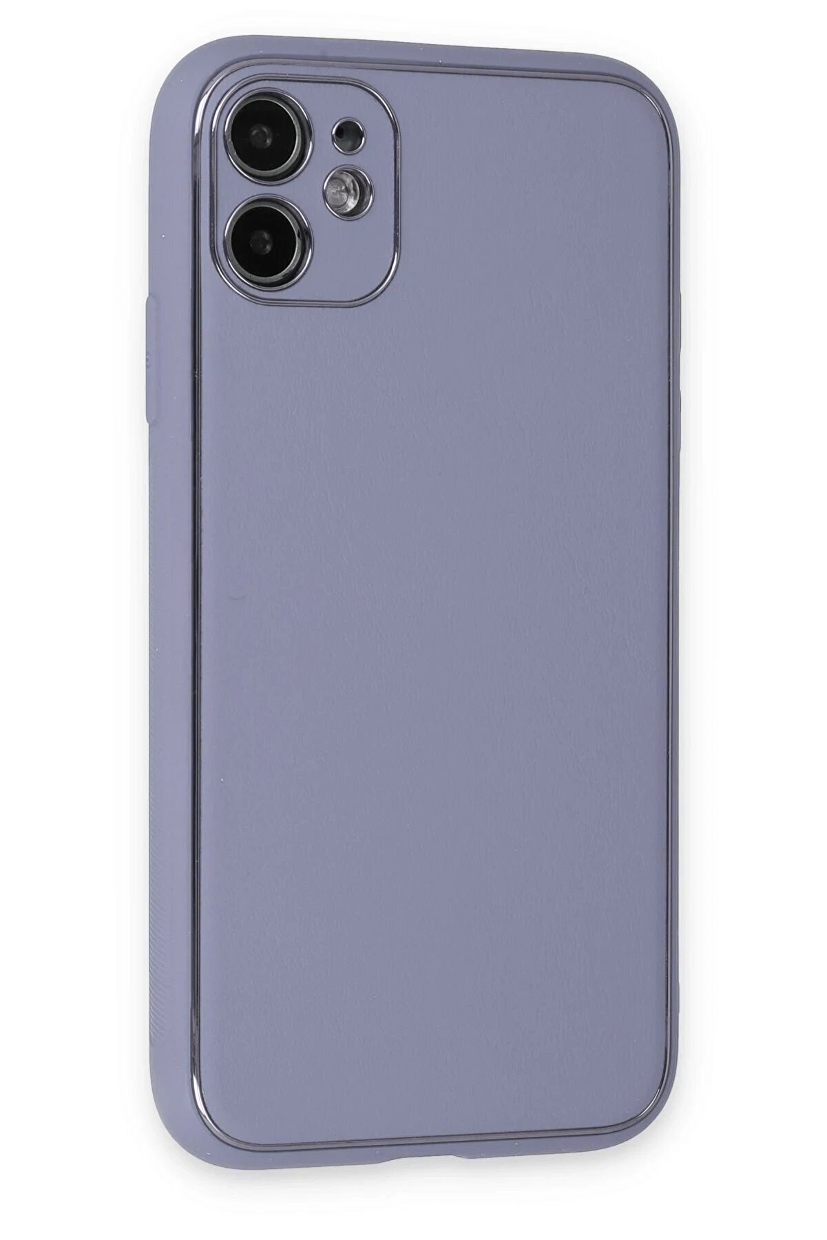 İphone 12 Kılıf Coco Deri̇ Si̇li̇kon Kapak - Açık Li̇la - Dropx4543-3486