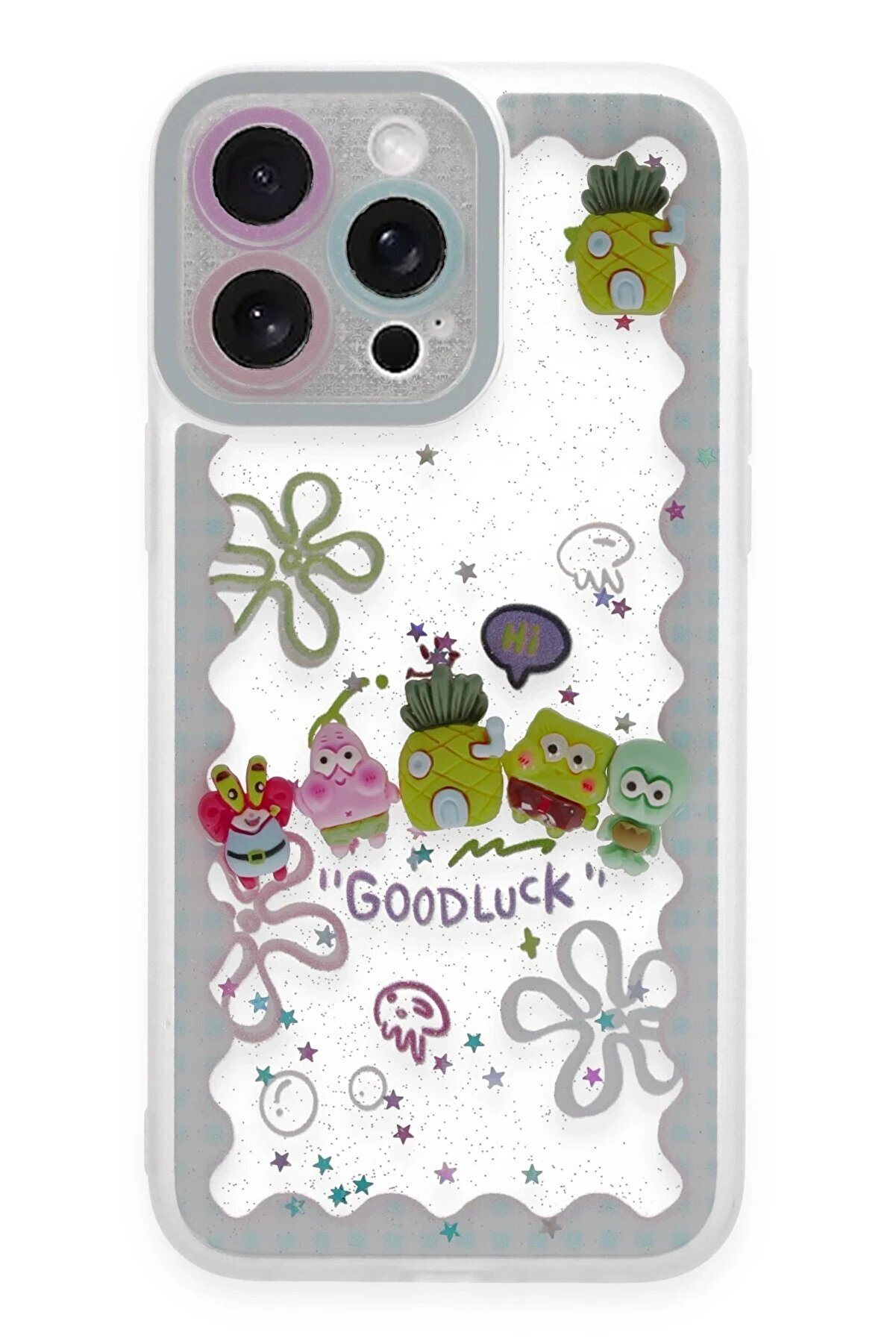 CepteToptan iPhone 14 Pro Max Kılıf Sweet Desenli Silikon Kapak - Açık Mavi - DROPX2191-6873