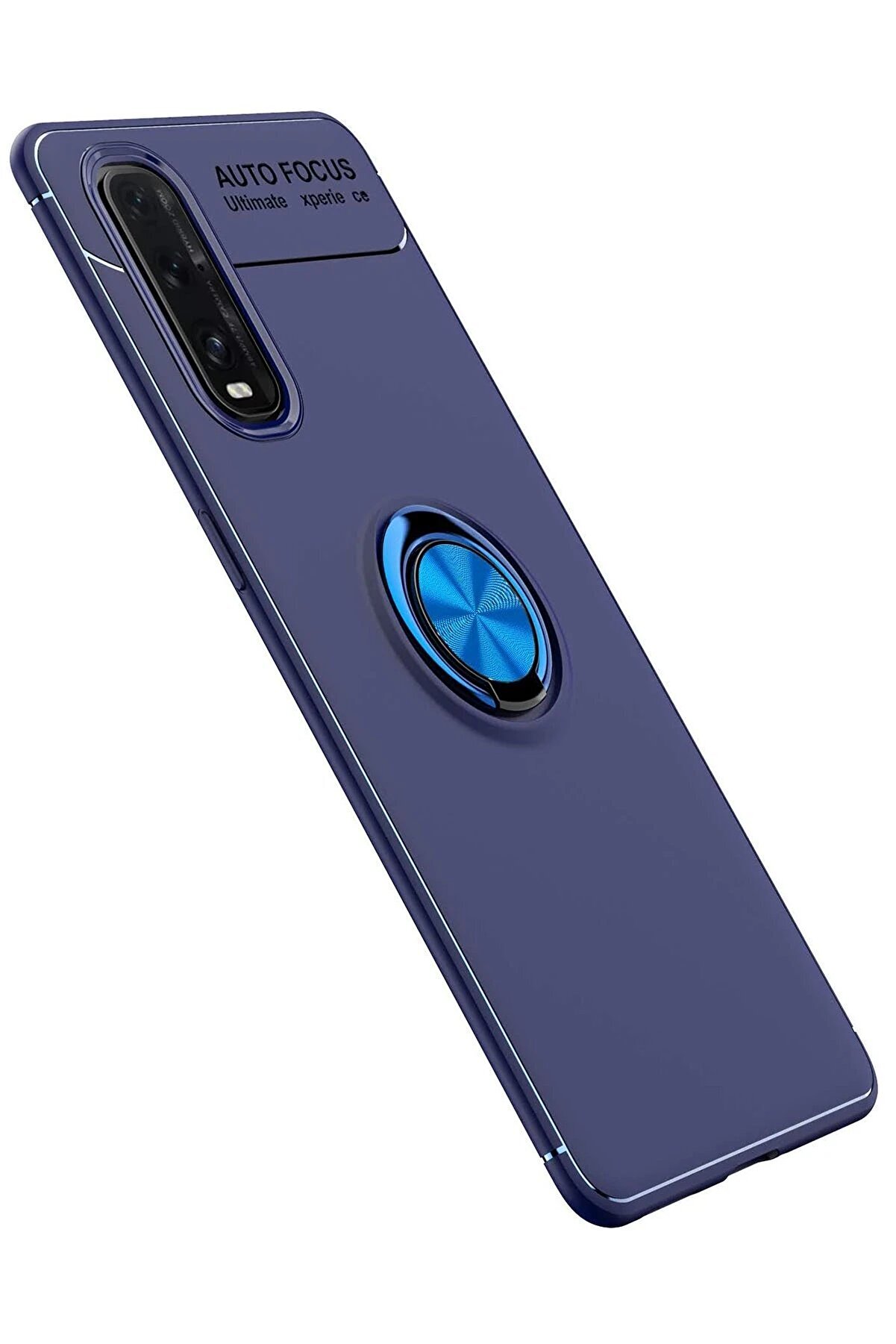 Oppo Fi̇nd X2 Kılıf Range Yüzüklü Si̇li̇kon - Mavi̇ - Dropx9996-6772