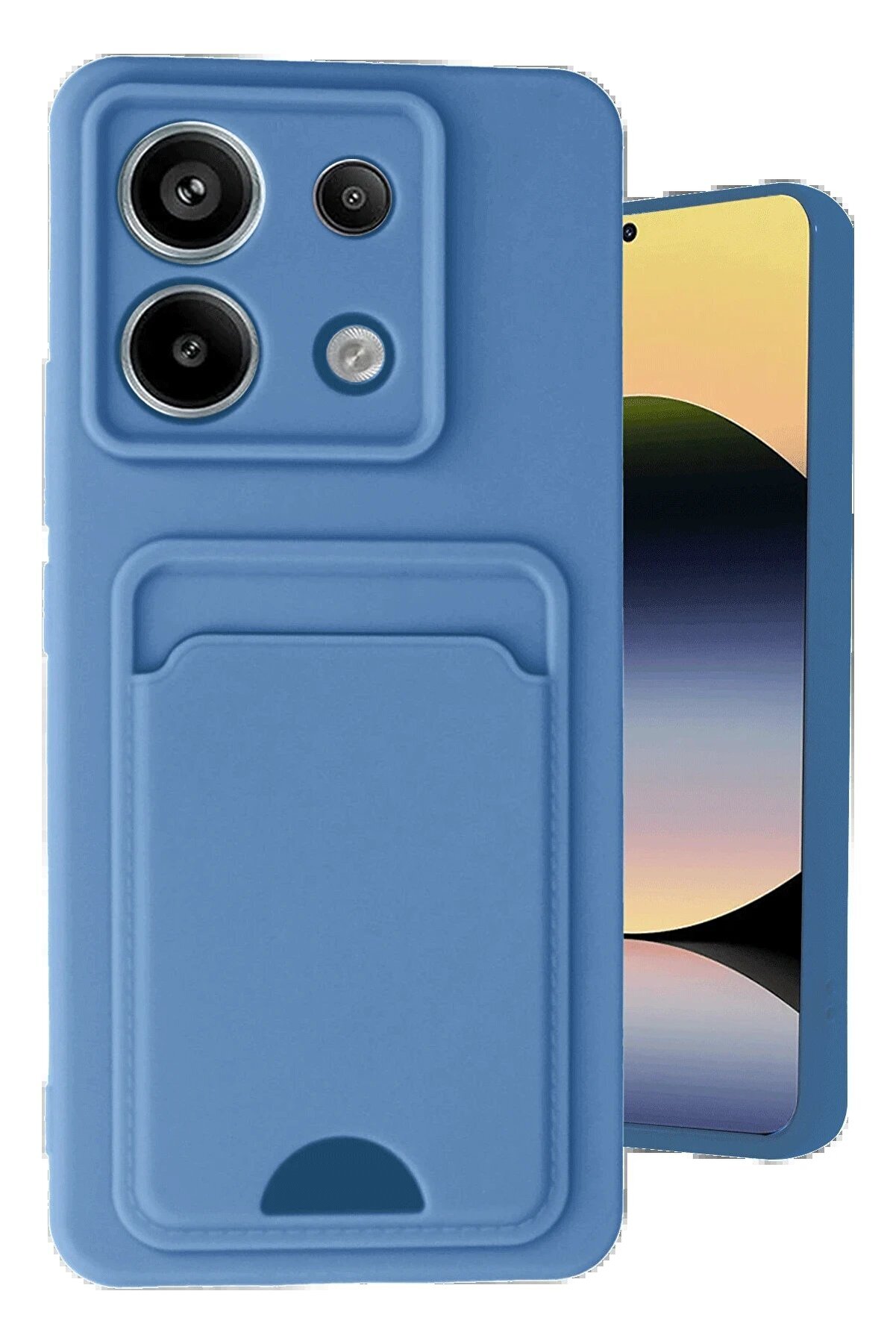 CepteToptan Xiaomi Redmi Note 13 Pro 5G Kılıf Kelvin Kartvizitli Silikon - Mavi - DROPX9573-7485