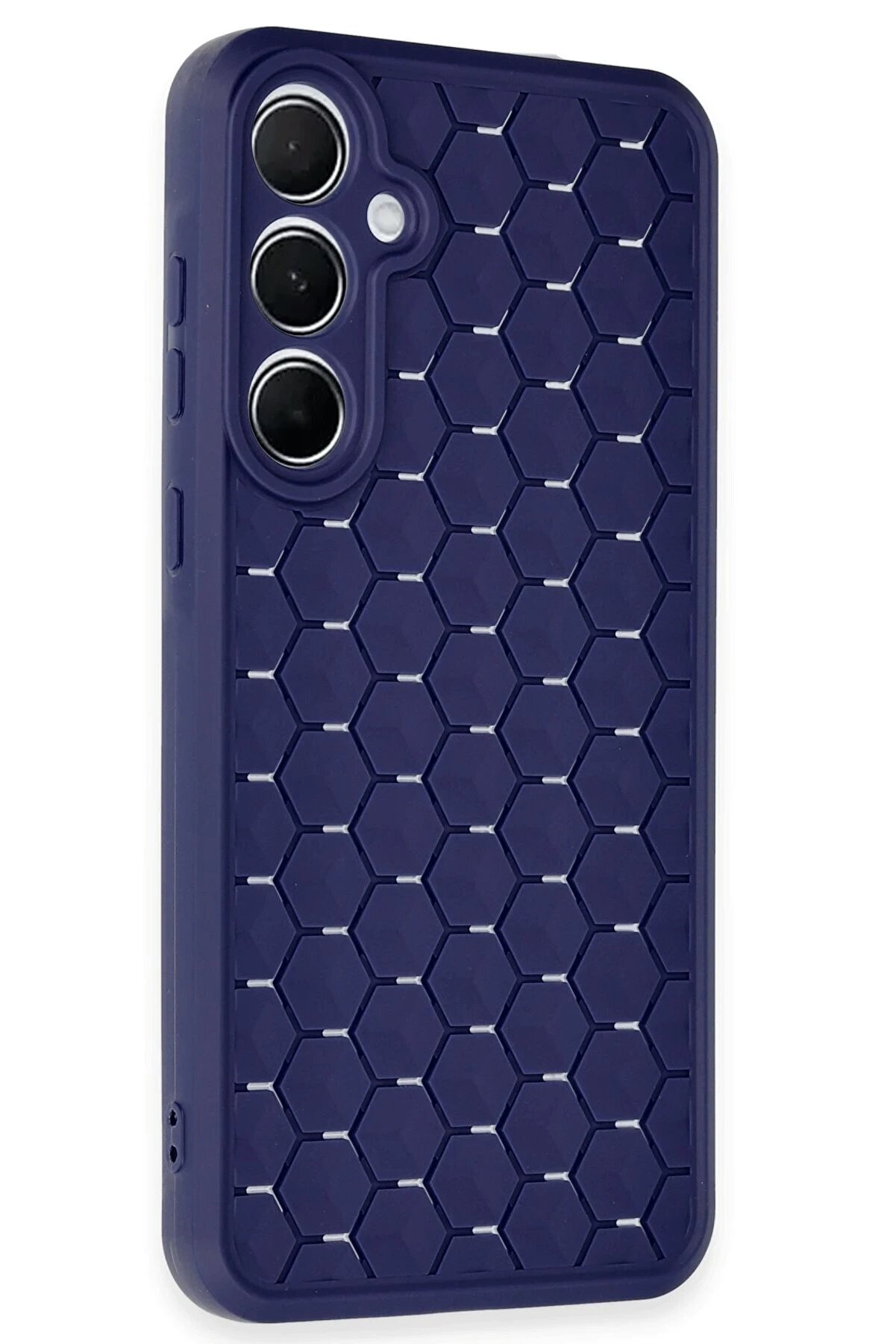 Samsung Galaxy A55 5G Kılıf Petek Si̇li̇kon Kapak - Laci̇vert - Dropx7122-9975